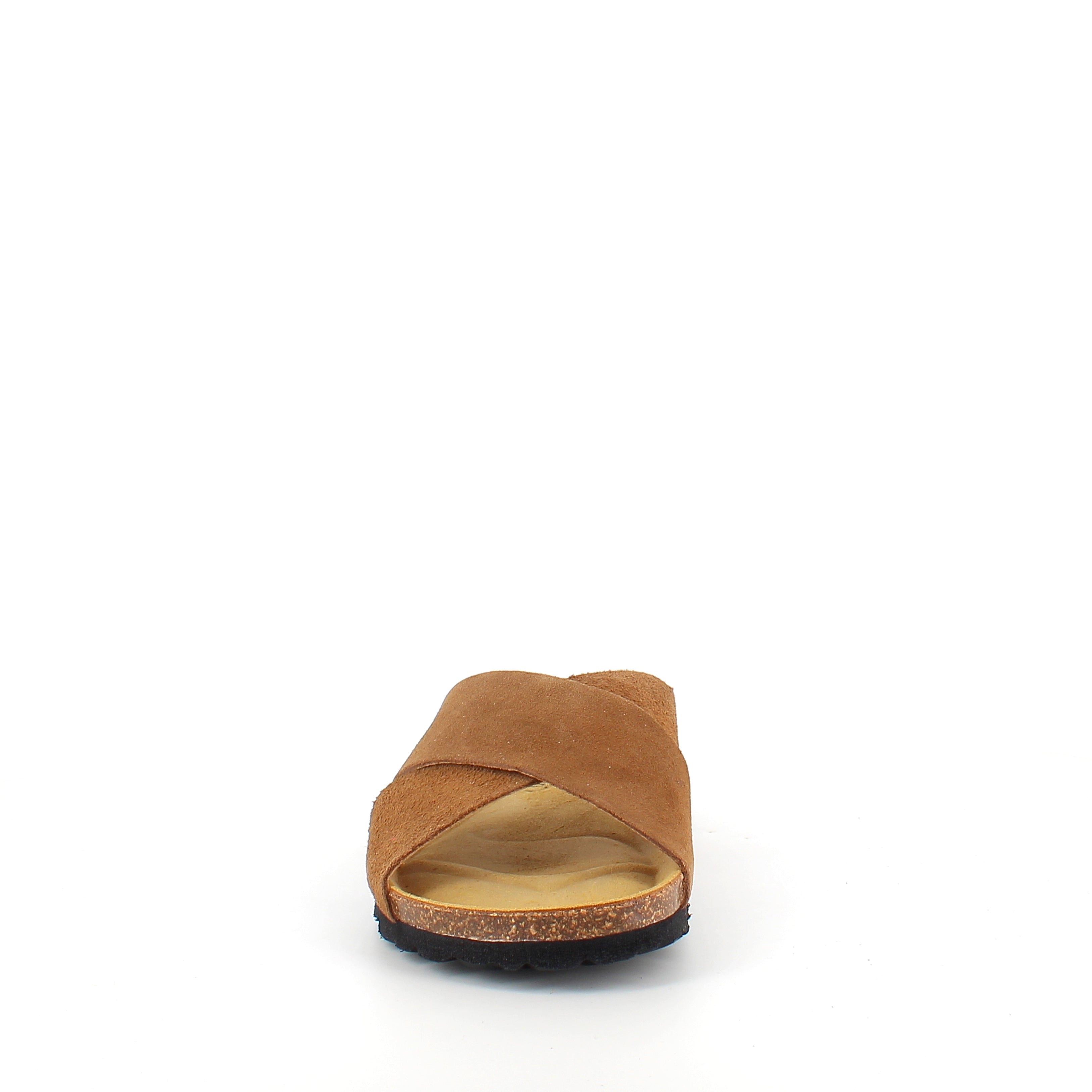 Serraje Roble – brun slip-on sandal med kryssremmer og komfort | Sykepleiebutikk.no