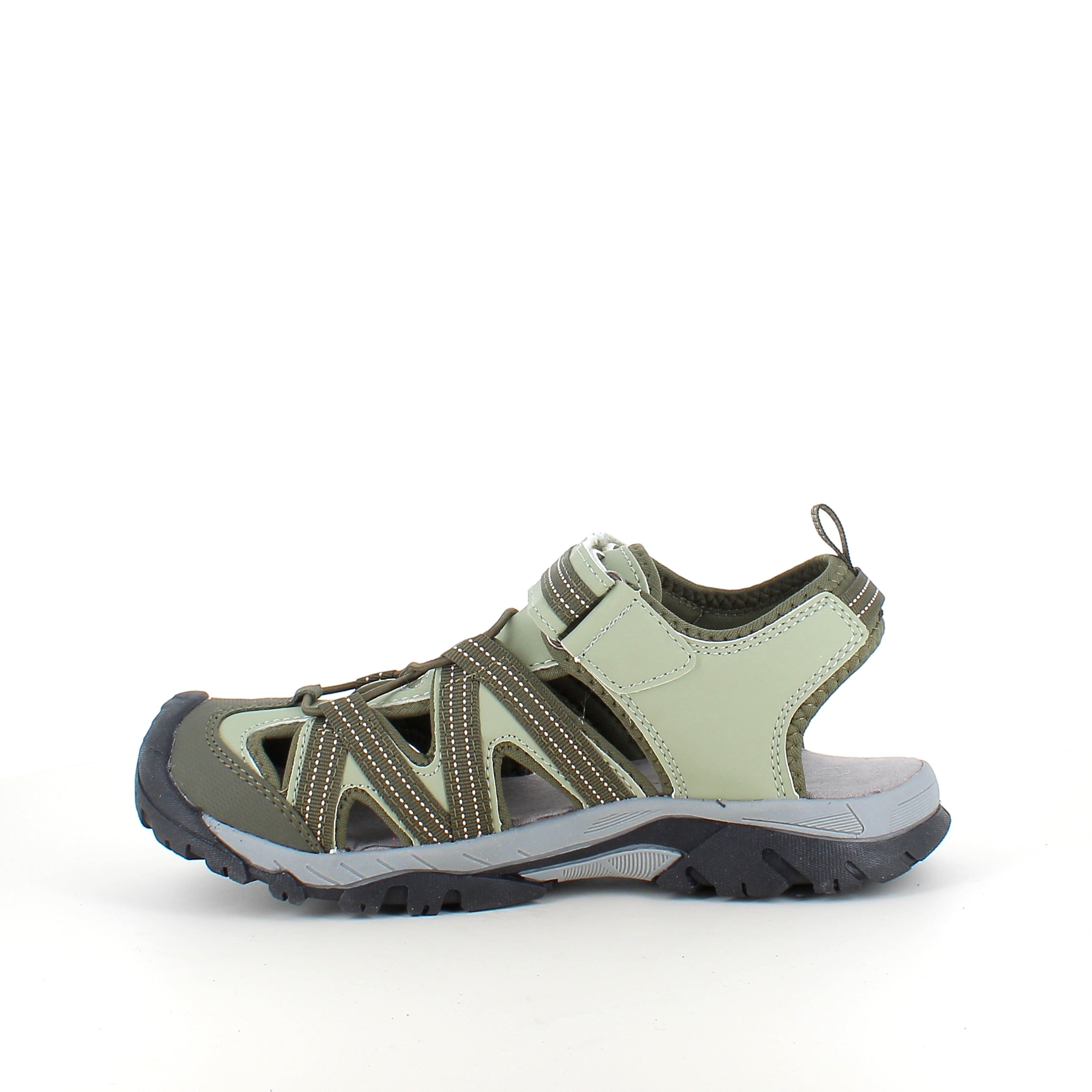 Robust tursandal i khaki med god støtte