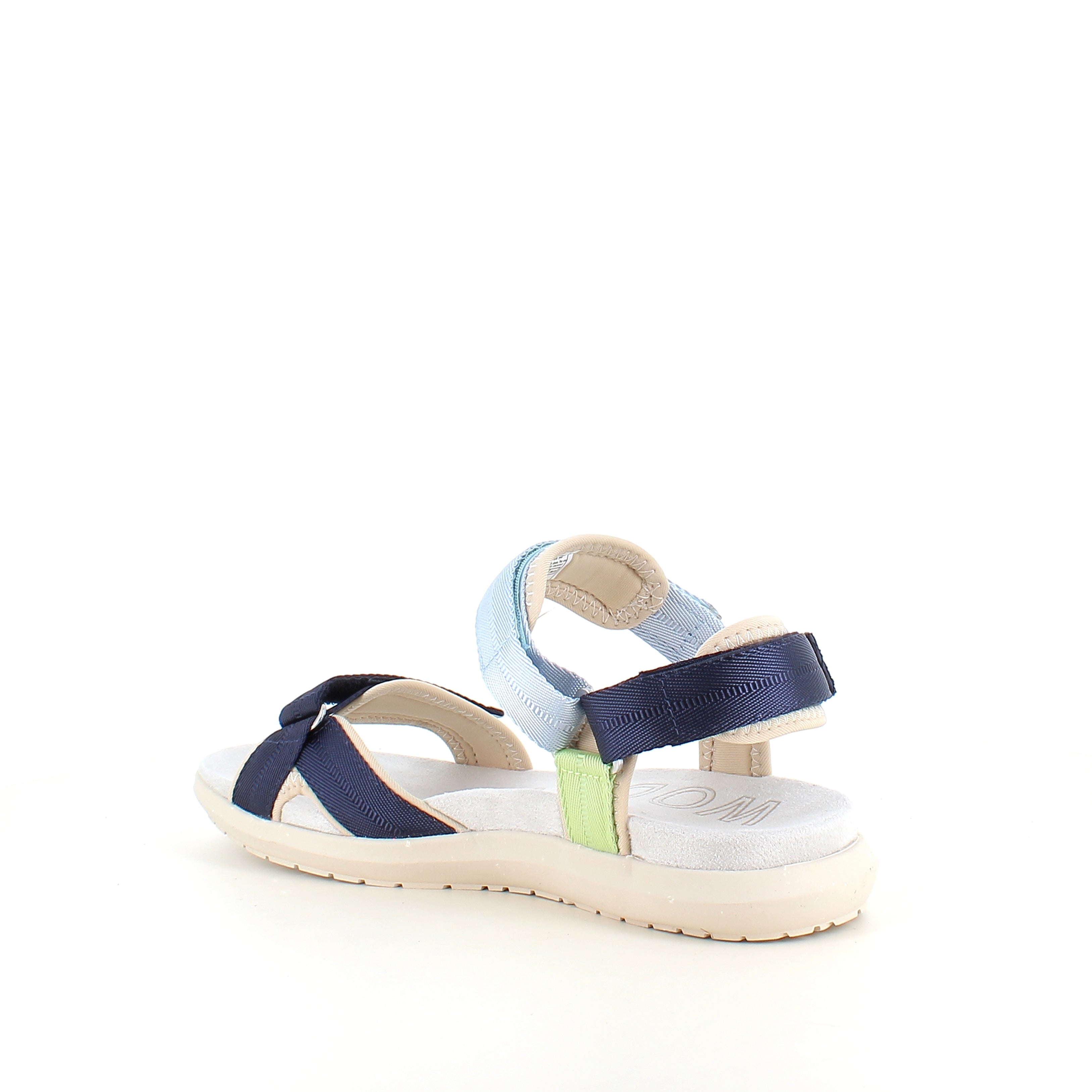 Woden sandal Moonstone Multi – Lett og støttende i blå, grønne og beige nyanser