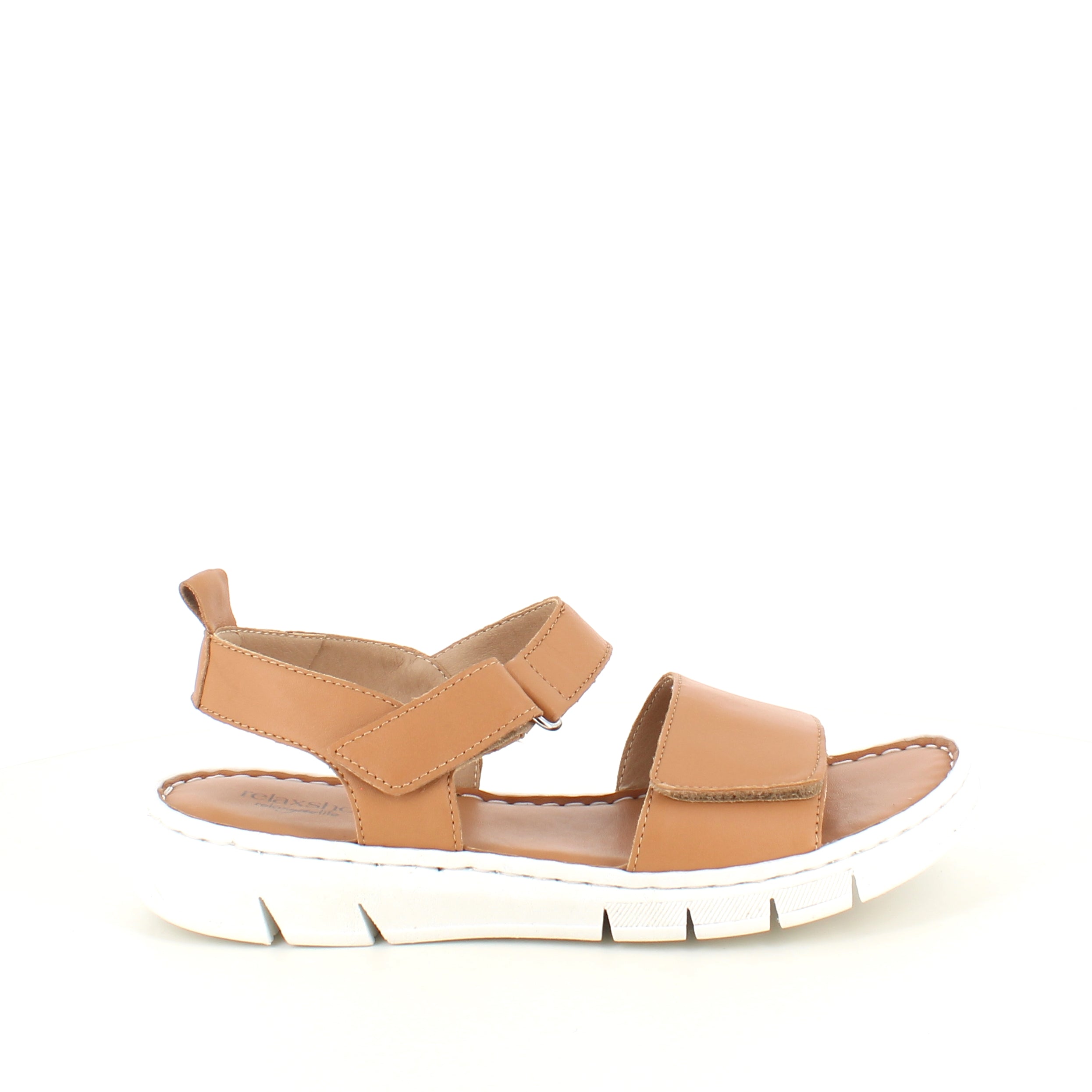 Lekker, myk og fleksibel skinnsandal i brun fra Relaxshoe