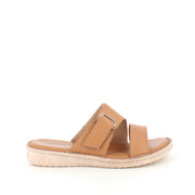 Brun skinn slip-on med justerbar rem fra Relaxshoe