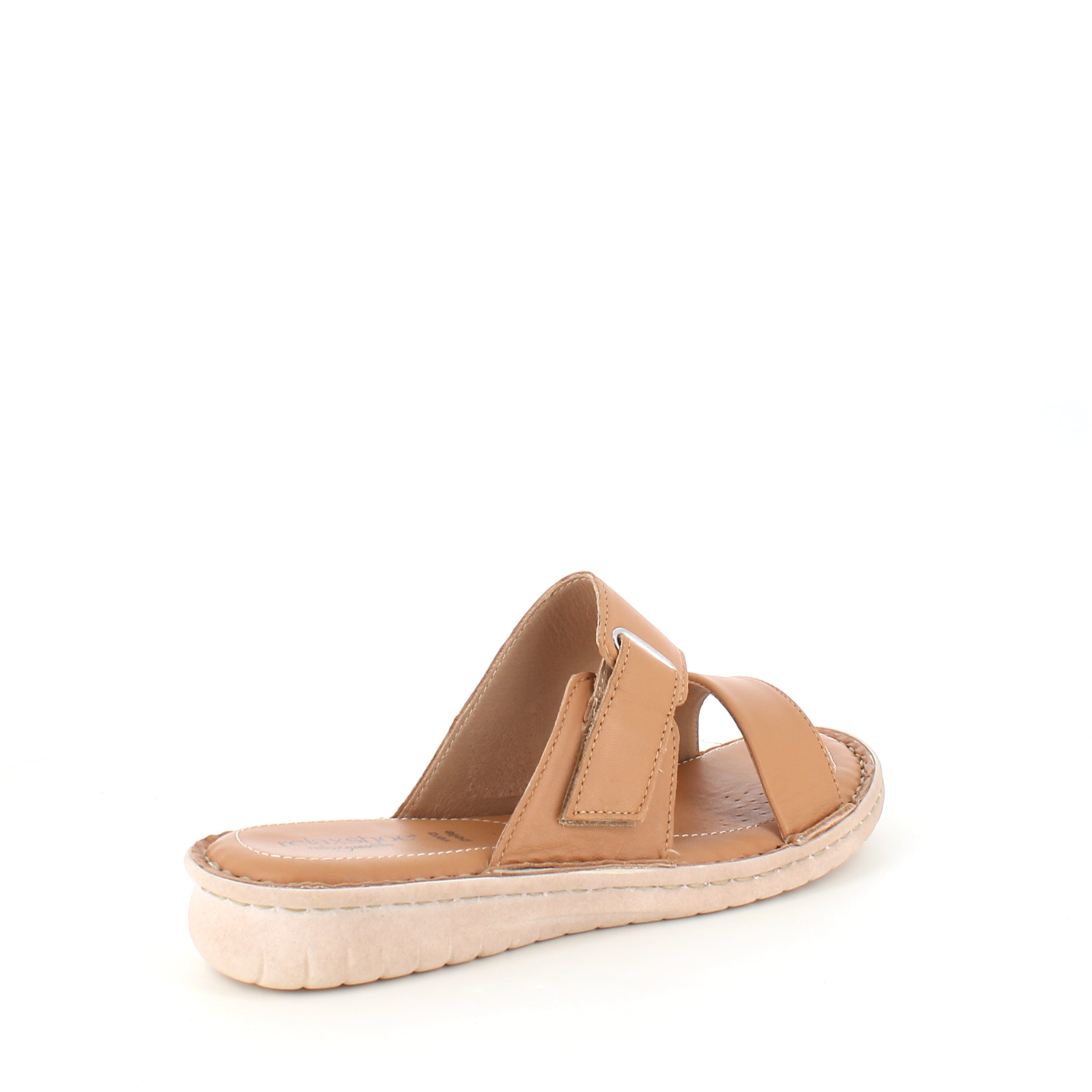 Brun skinn slip-on med justerbar rem fra Relaxshoe