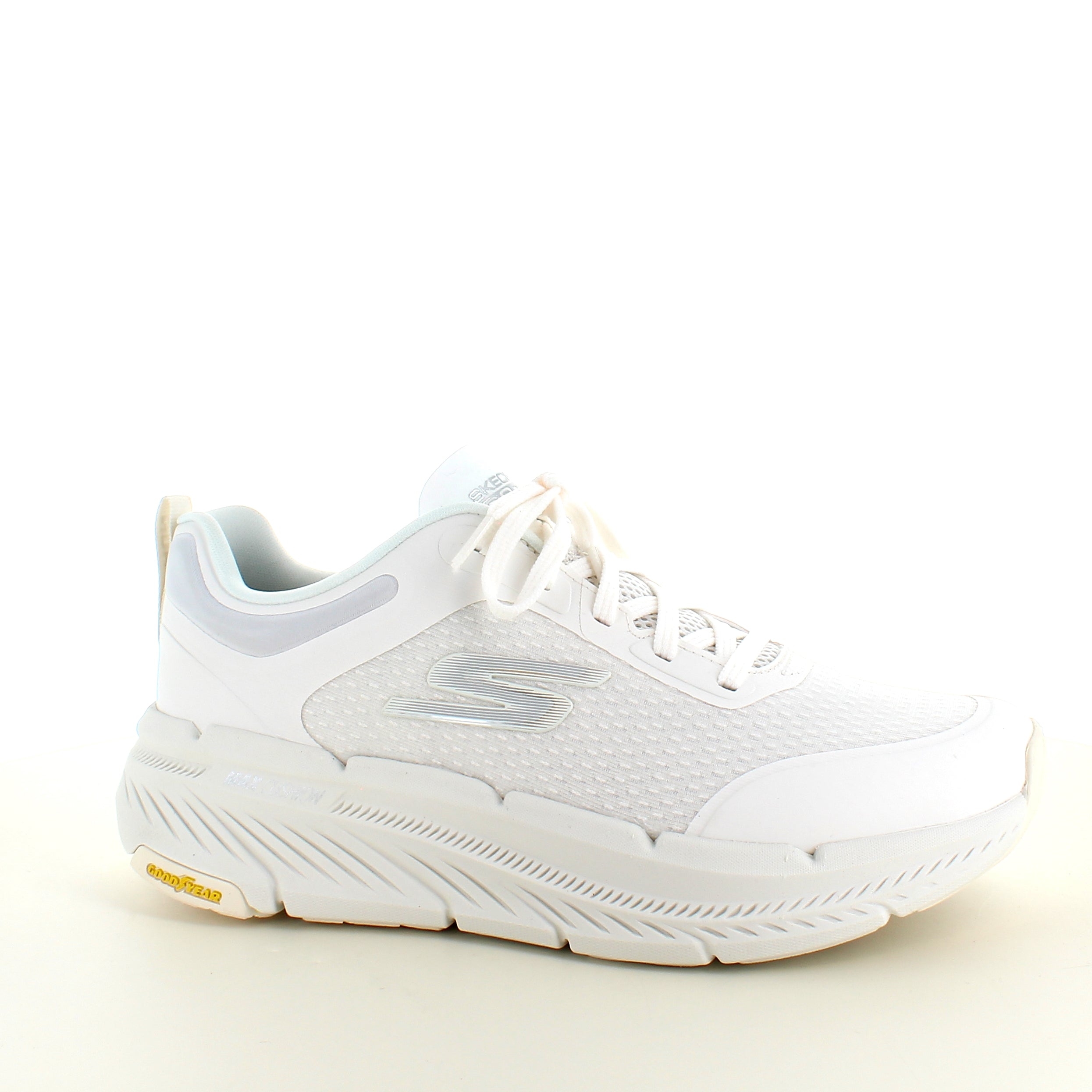 Pustende hvite MaxCushioning-sko fra Skechers