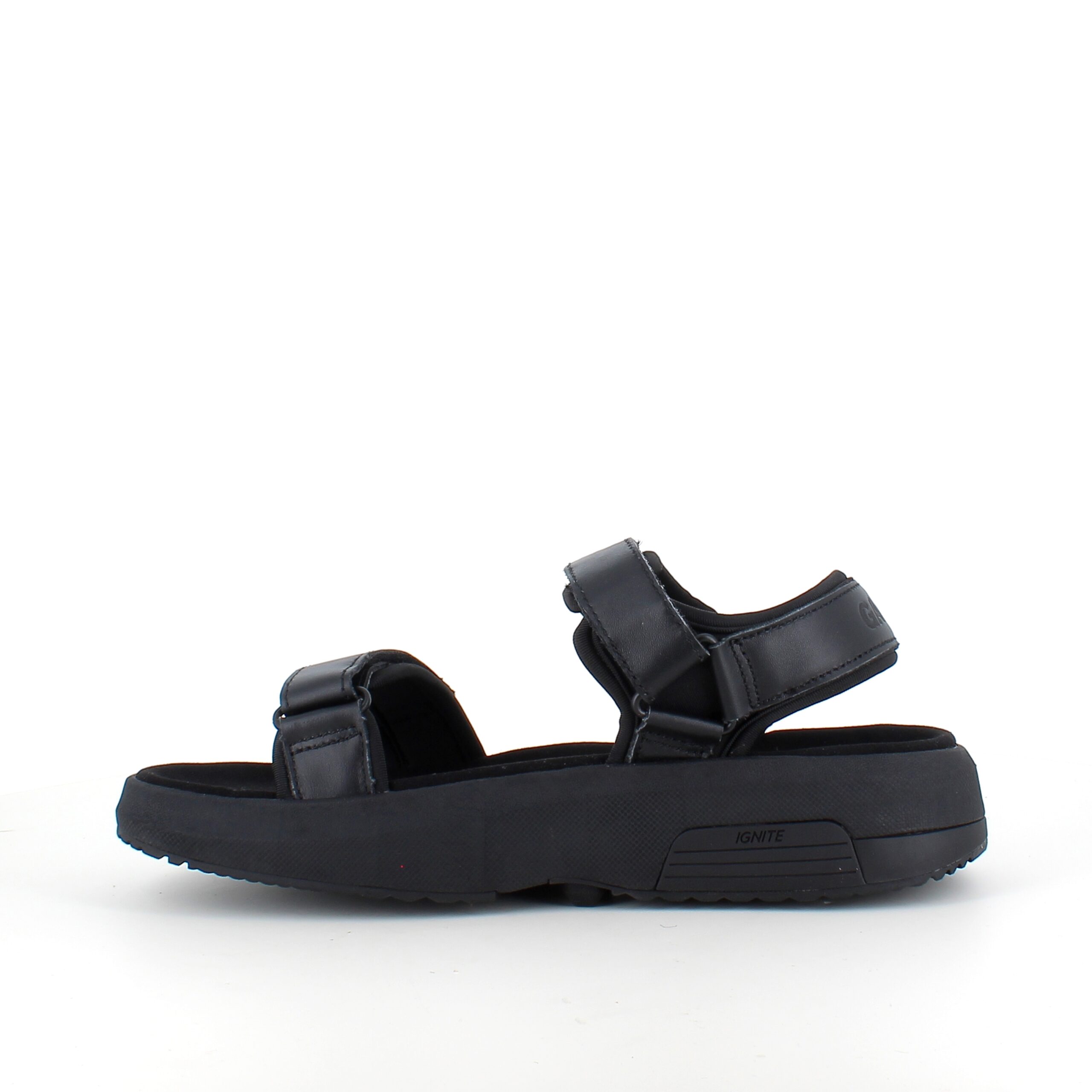 Gaitline sandal – svart med svart såle & SGL Technology™