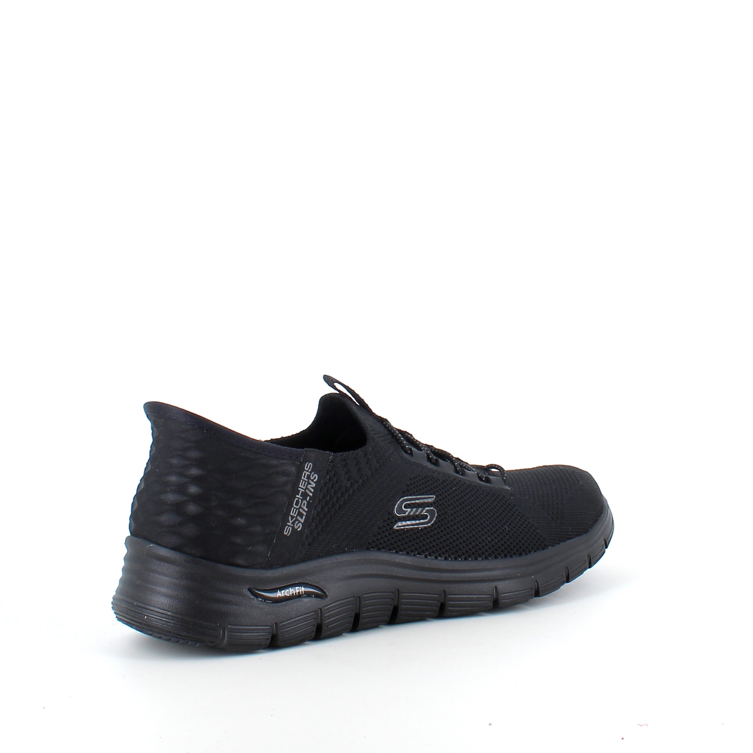 Sorte Skechers slip-ins med svangstøtte