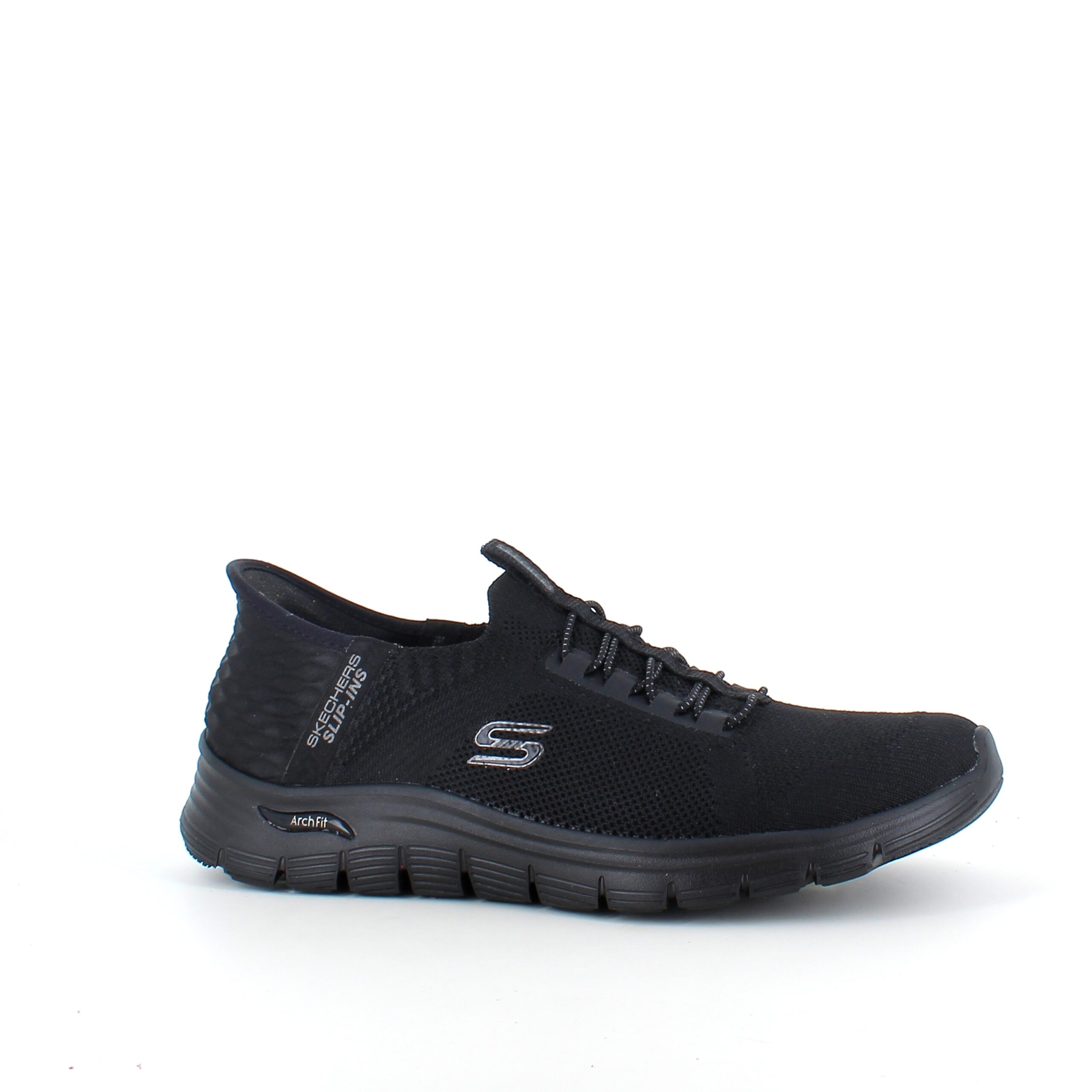 Sorte Skechers slip-ins med svangstøtte
