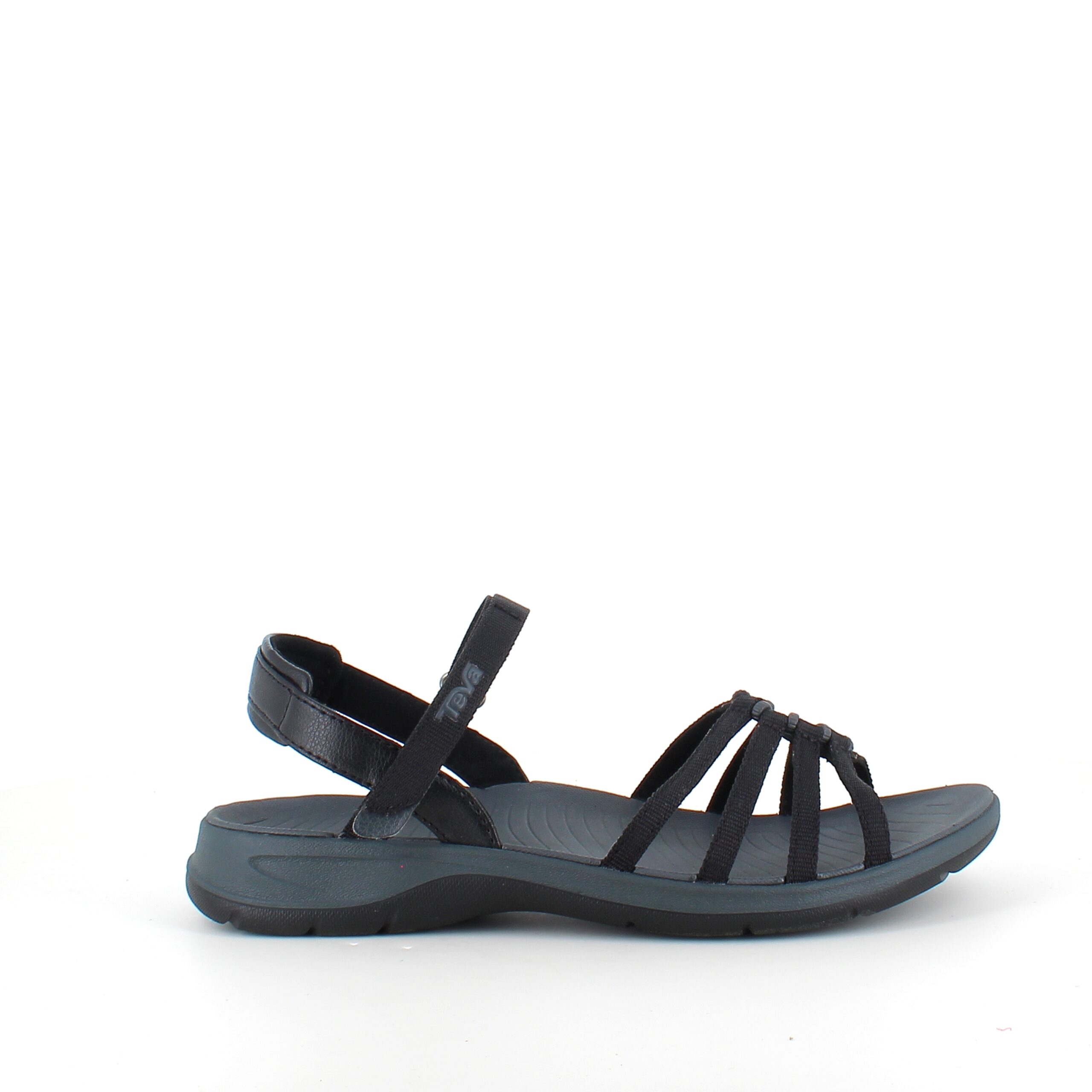 Svart Teva Tirra Traveler sandal med svangstøtte, lettvekt og perfekt passform
