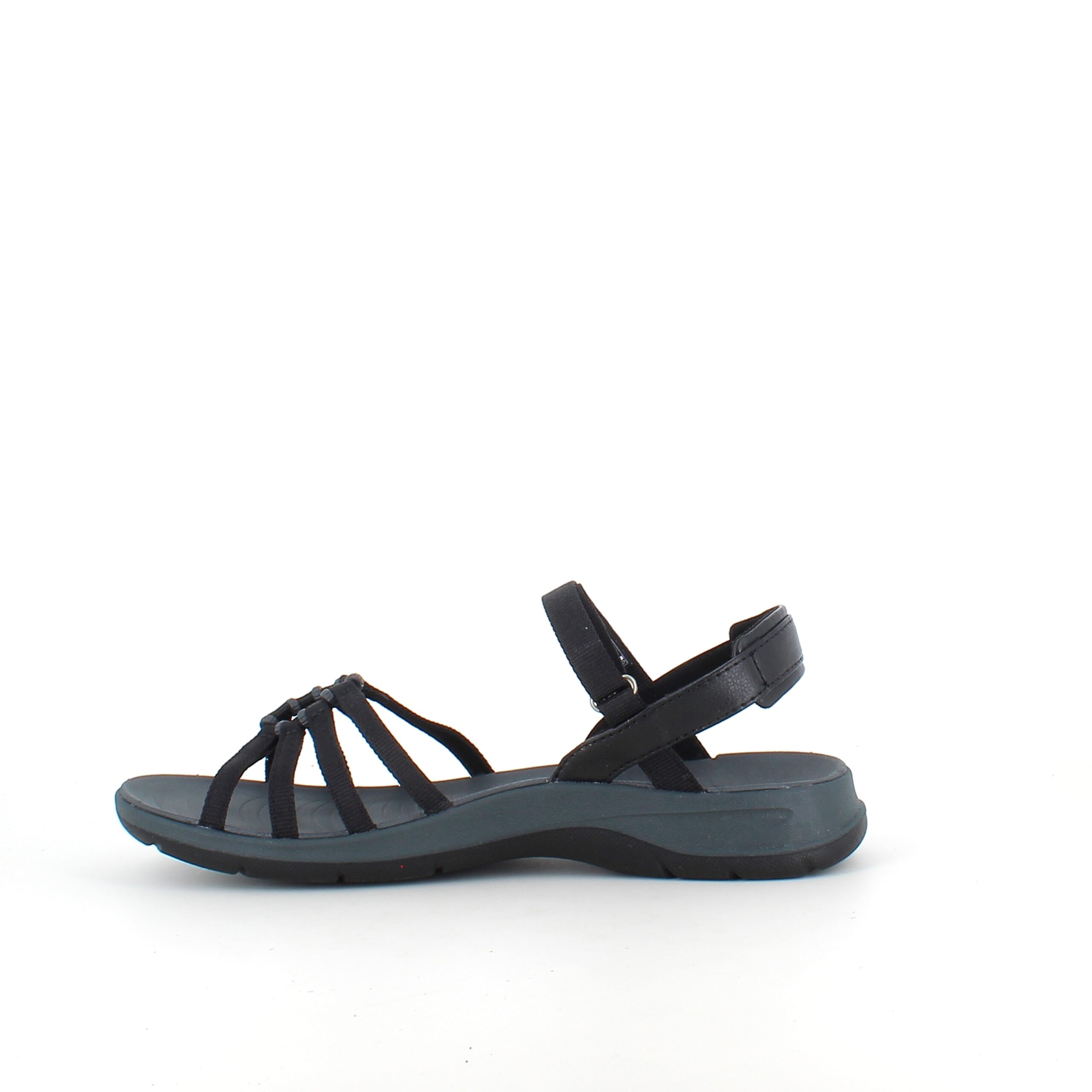 Svart Teva Tirra Traveler sandal med svangstøtte, lettvekt og perfekt passform