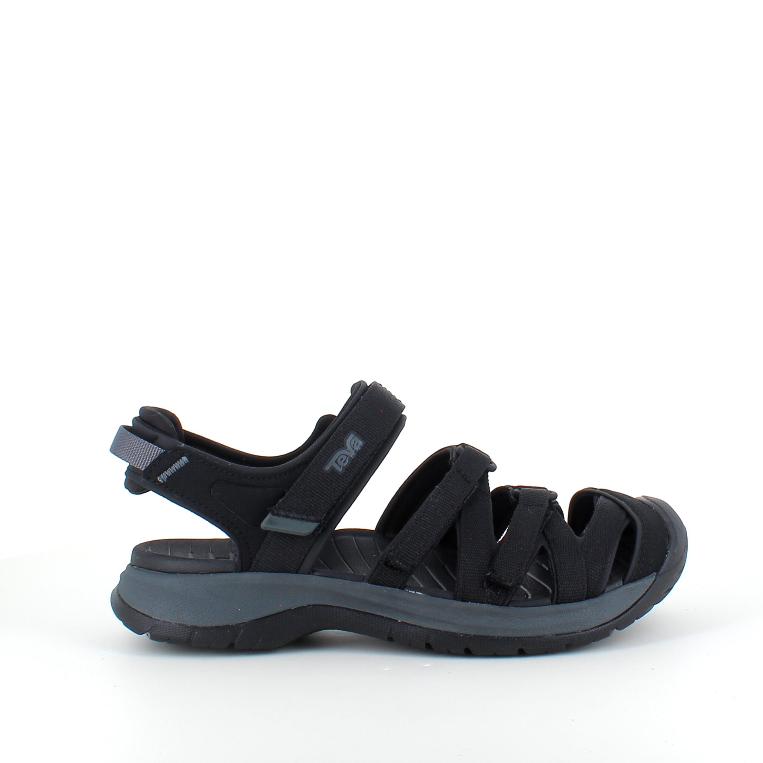 Sort Teva Tirra lukket sandal med tåbeskyttelse, svangstøtte og støtdemping