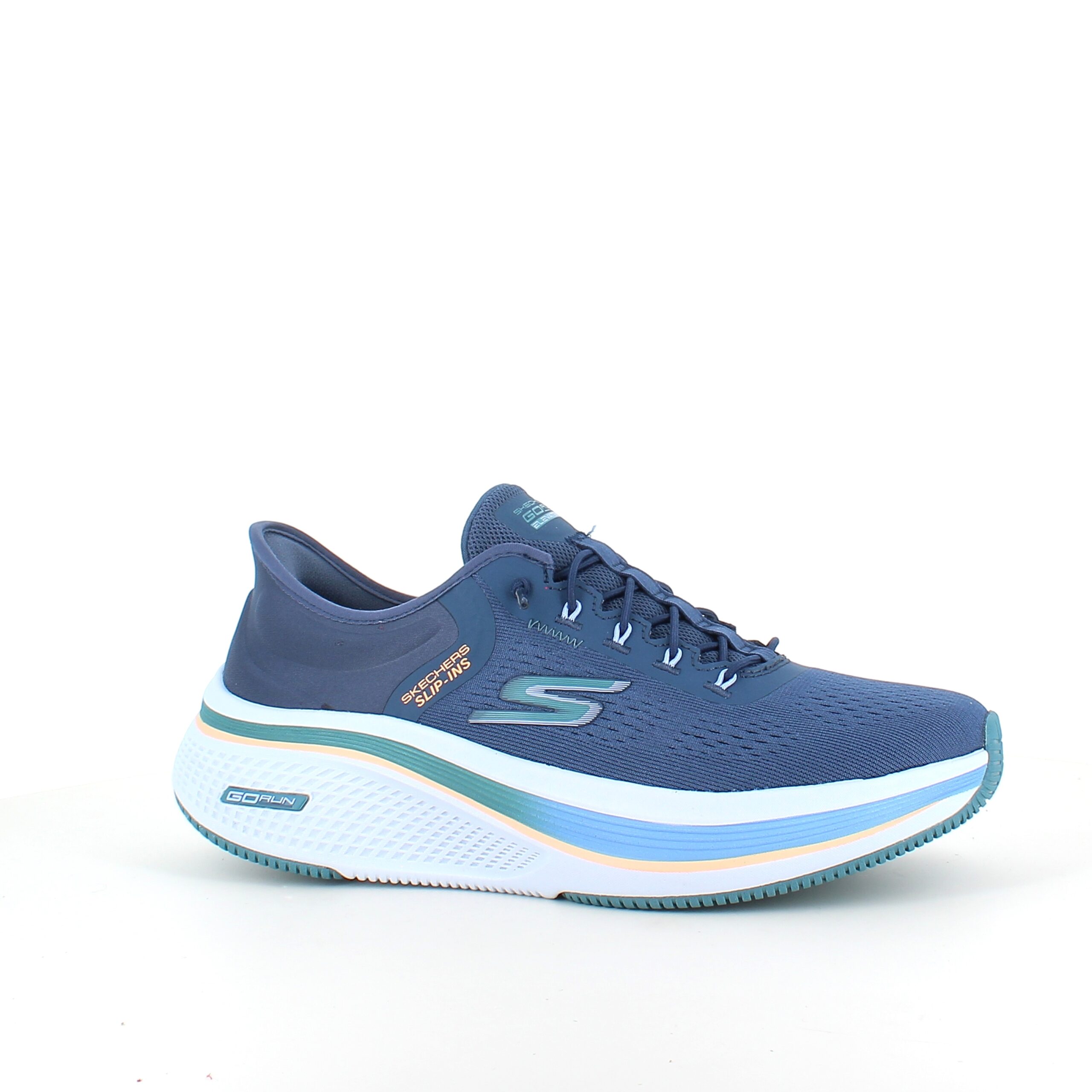 Blå slip-ins fra Skechers med elastisk snøring