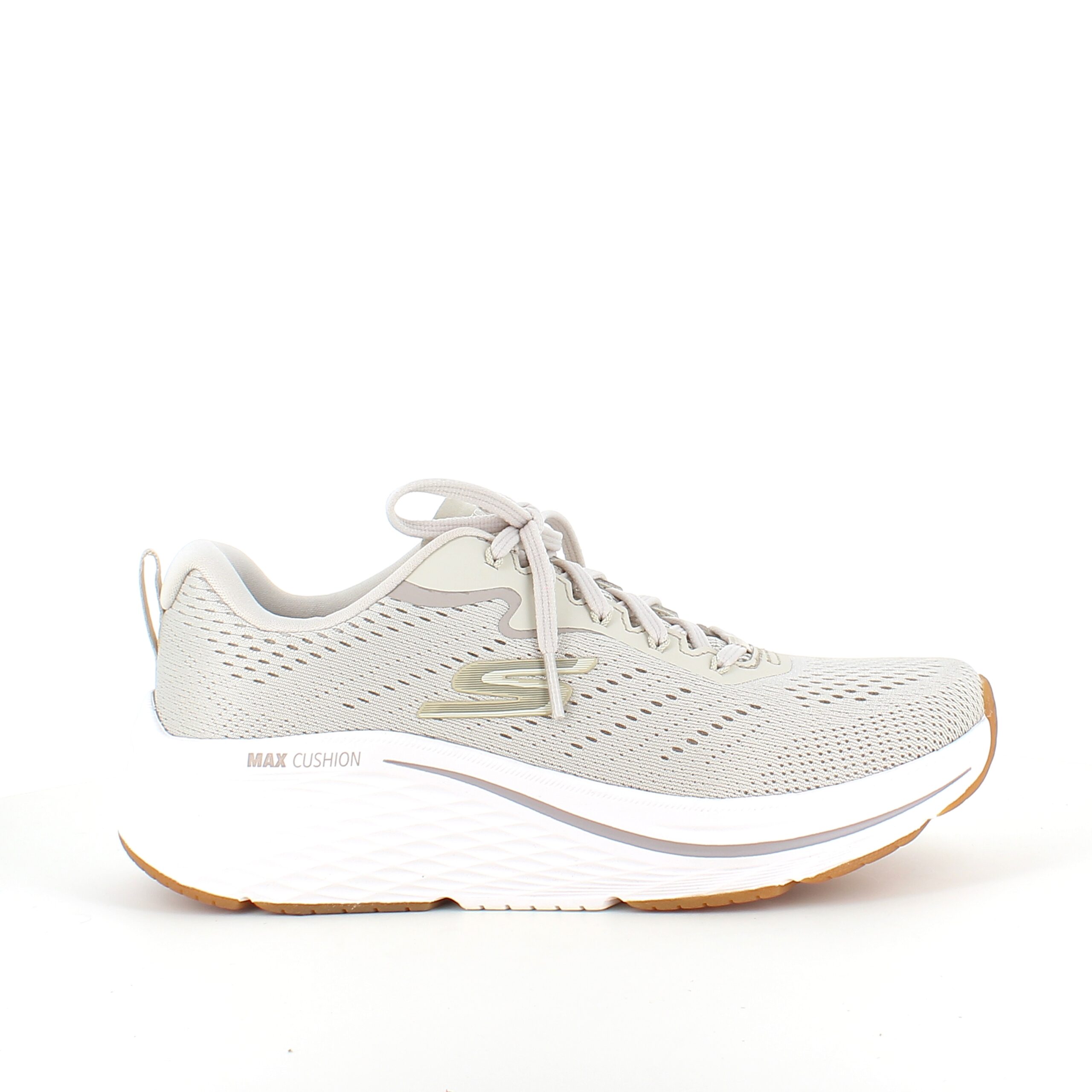 Beige Skechers Max Cushion-sko – optimal støtte og suveren komfort