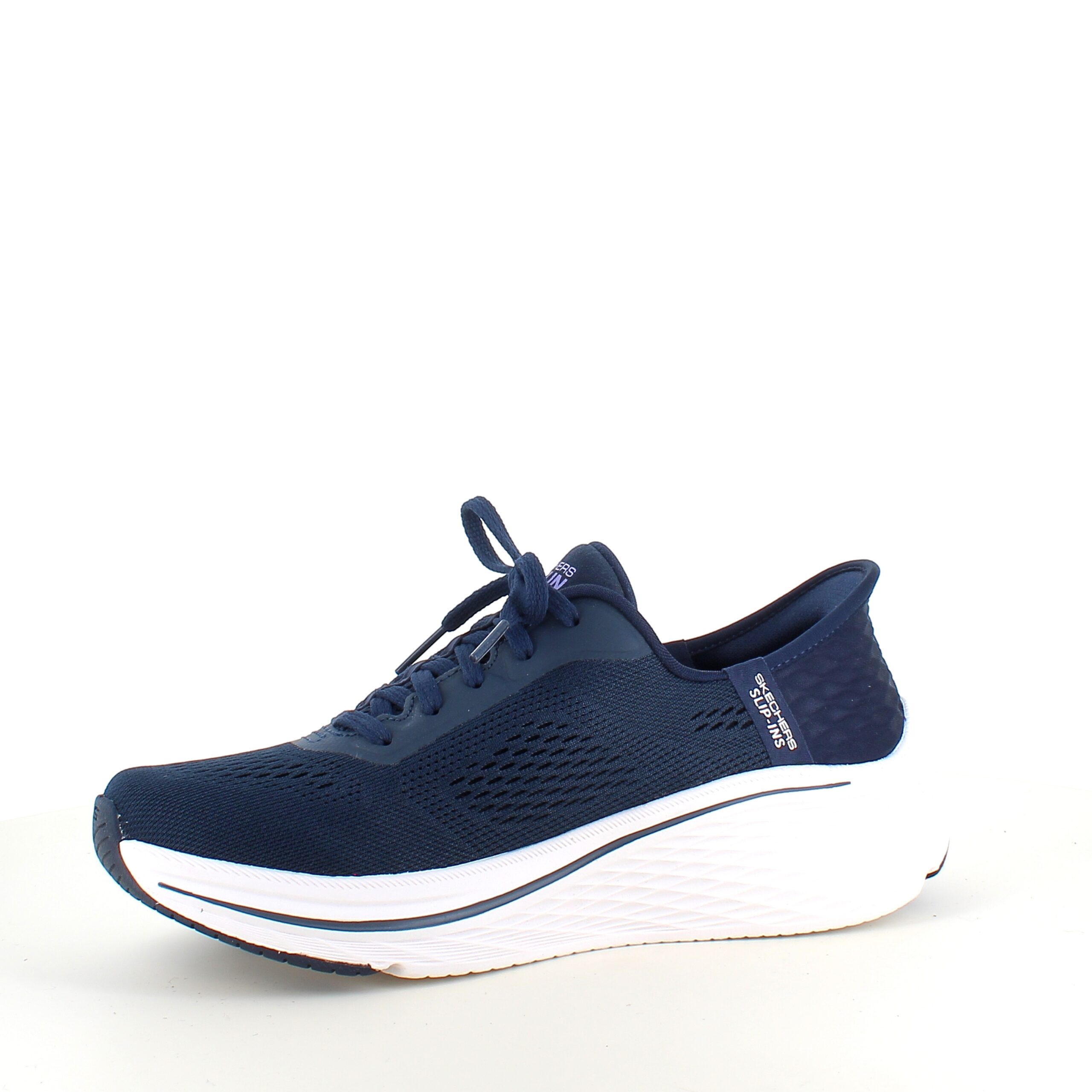 Marineblå Slip-Ins fra Skechers med snøring og Max Cushion-mellomsåle