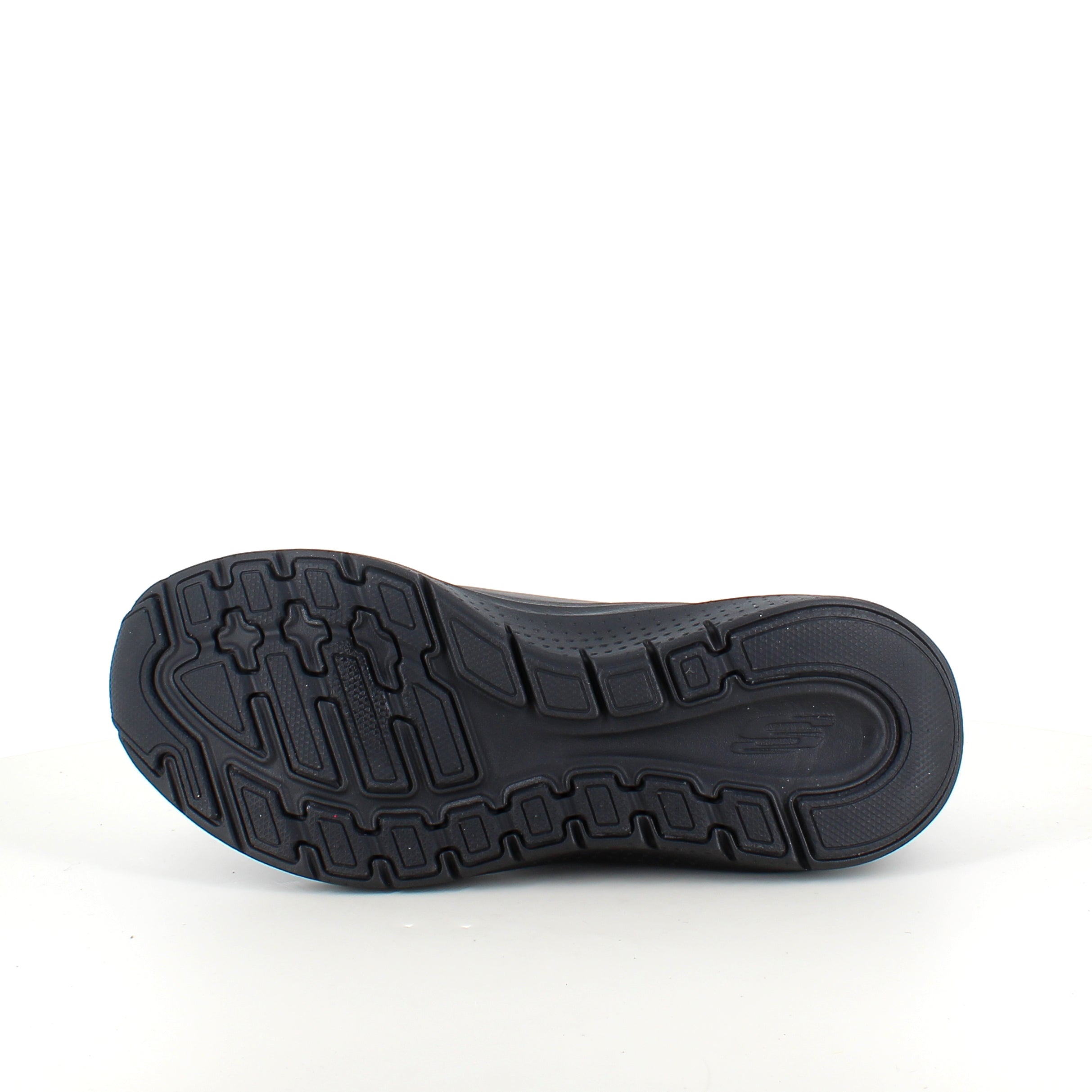 Svart Skechers med glatt skinnoverflate