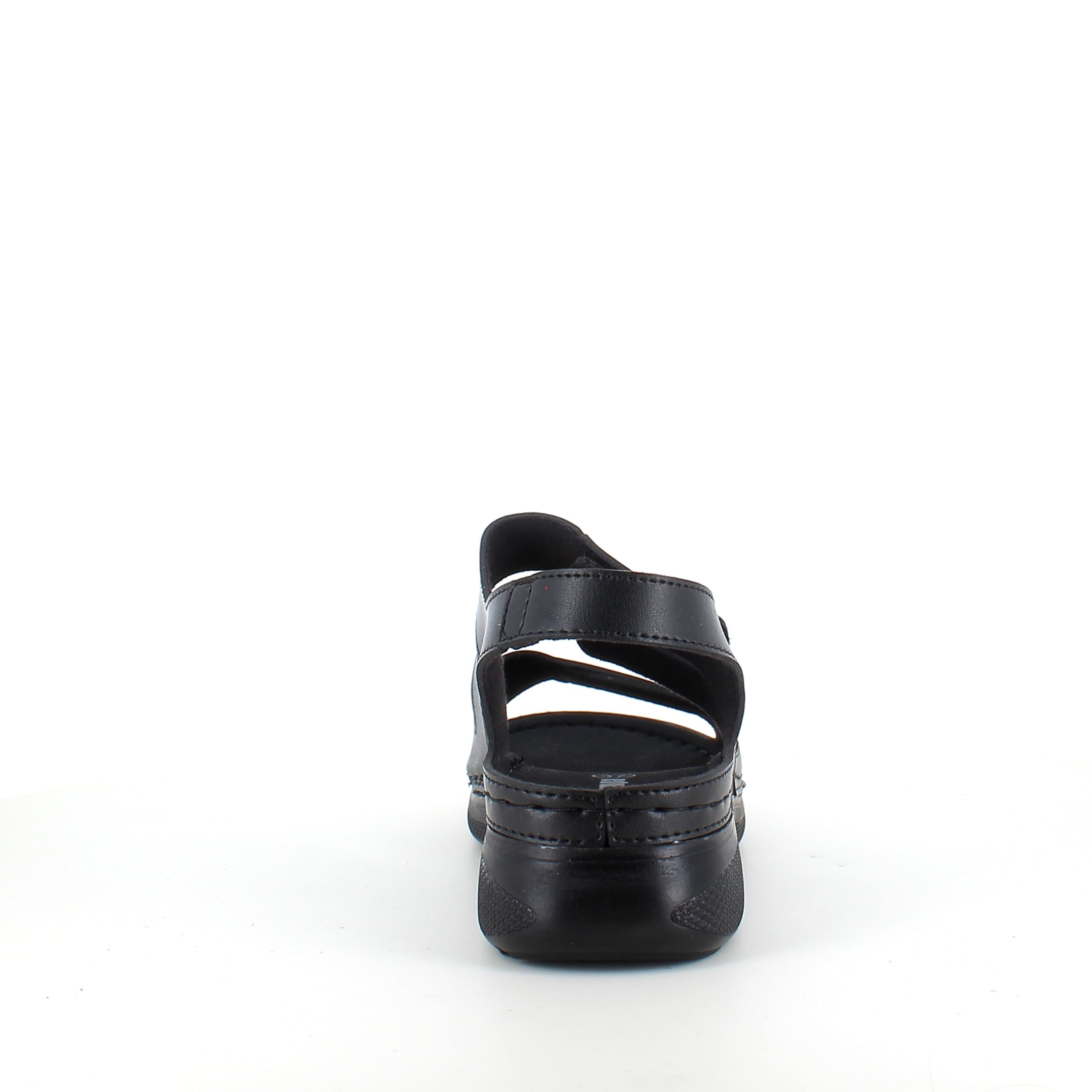 Svart sandal med tre justerbare remmer