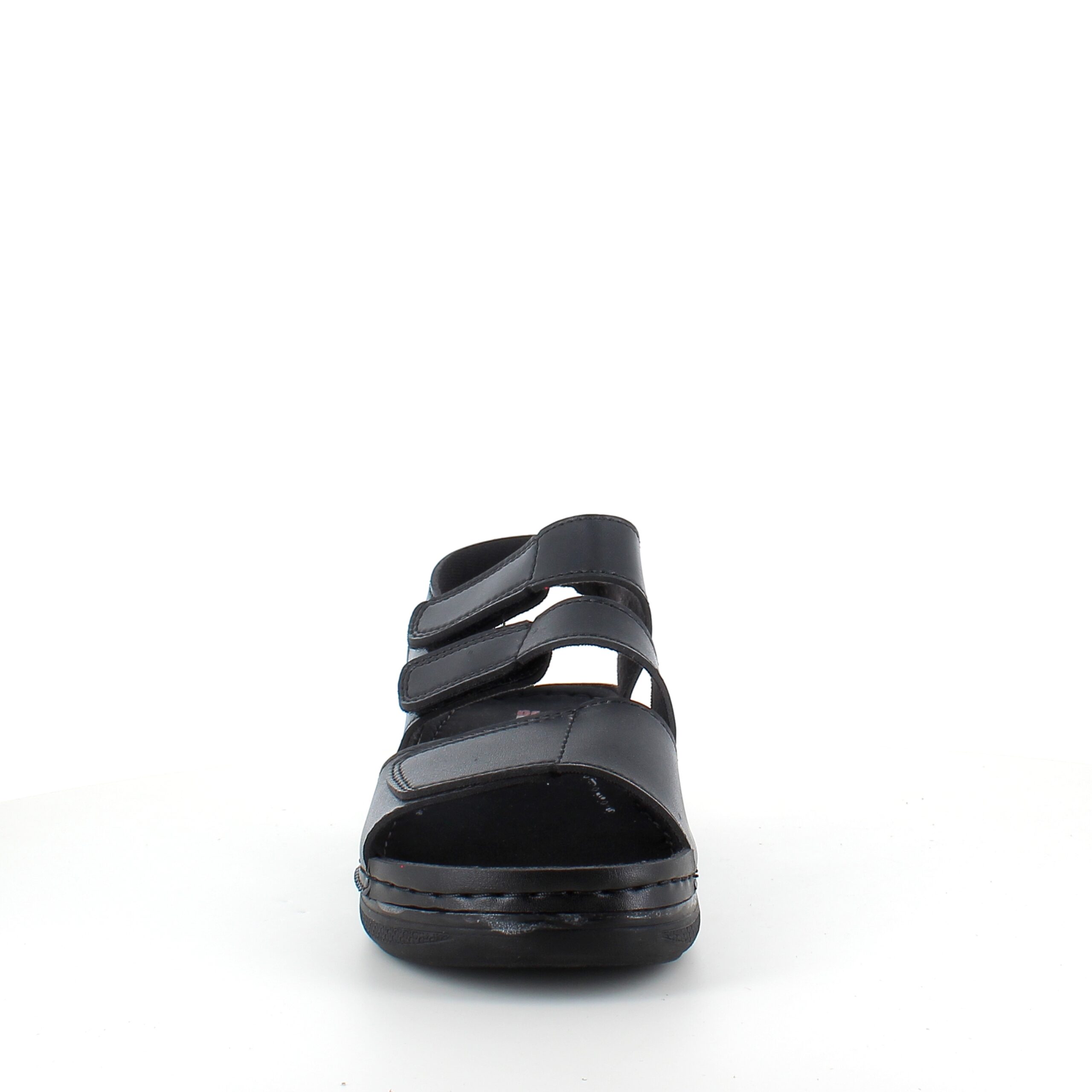 Svart sandal med tre justerbare remmer