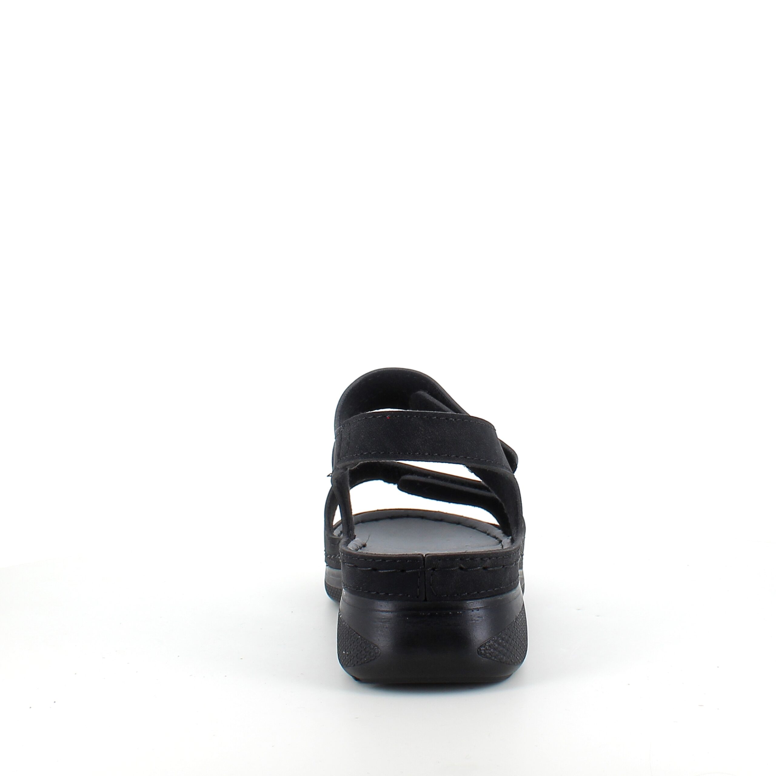 Sort sandal med to justerbare remmer