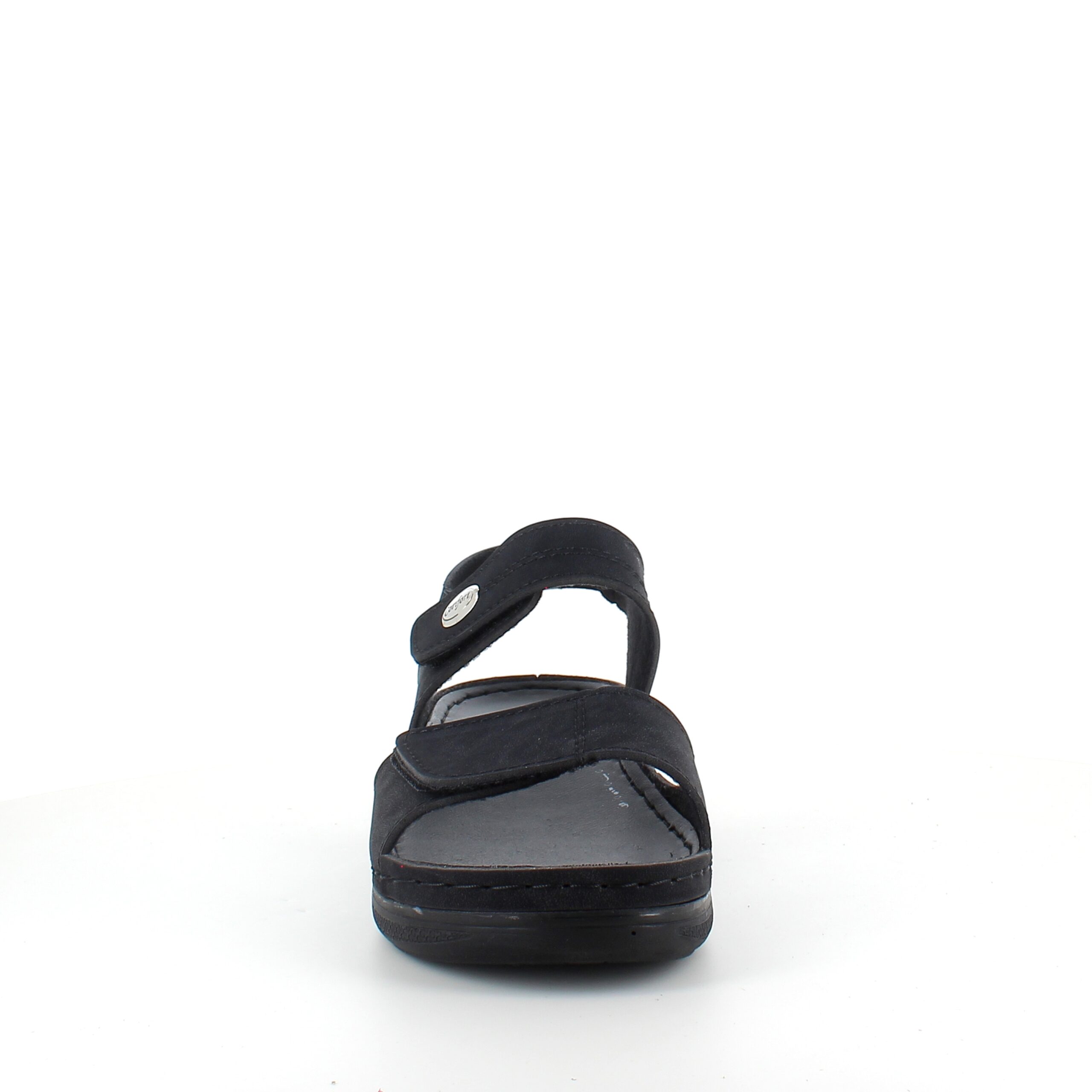 Sort sandal med to justerbare remmer