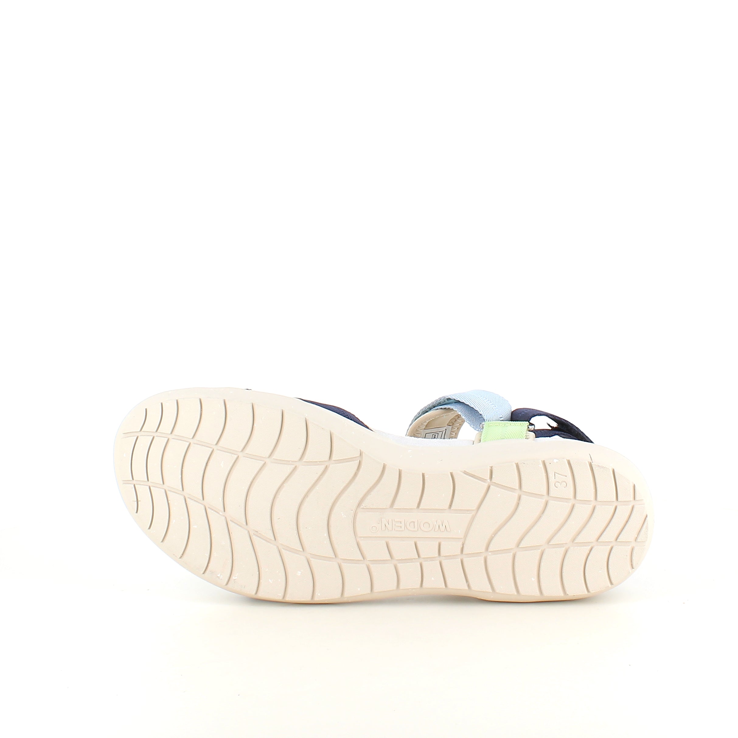 Woden sandal Moonstone Multi – Lett og støttende i blå, grønne og beige nyanser