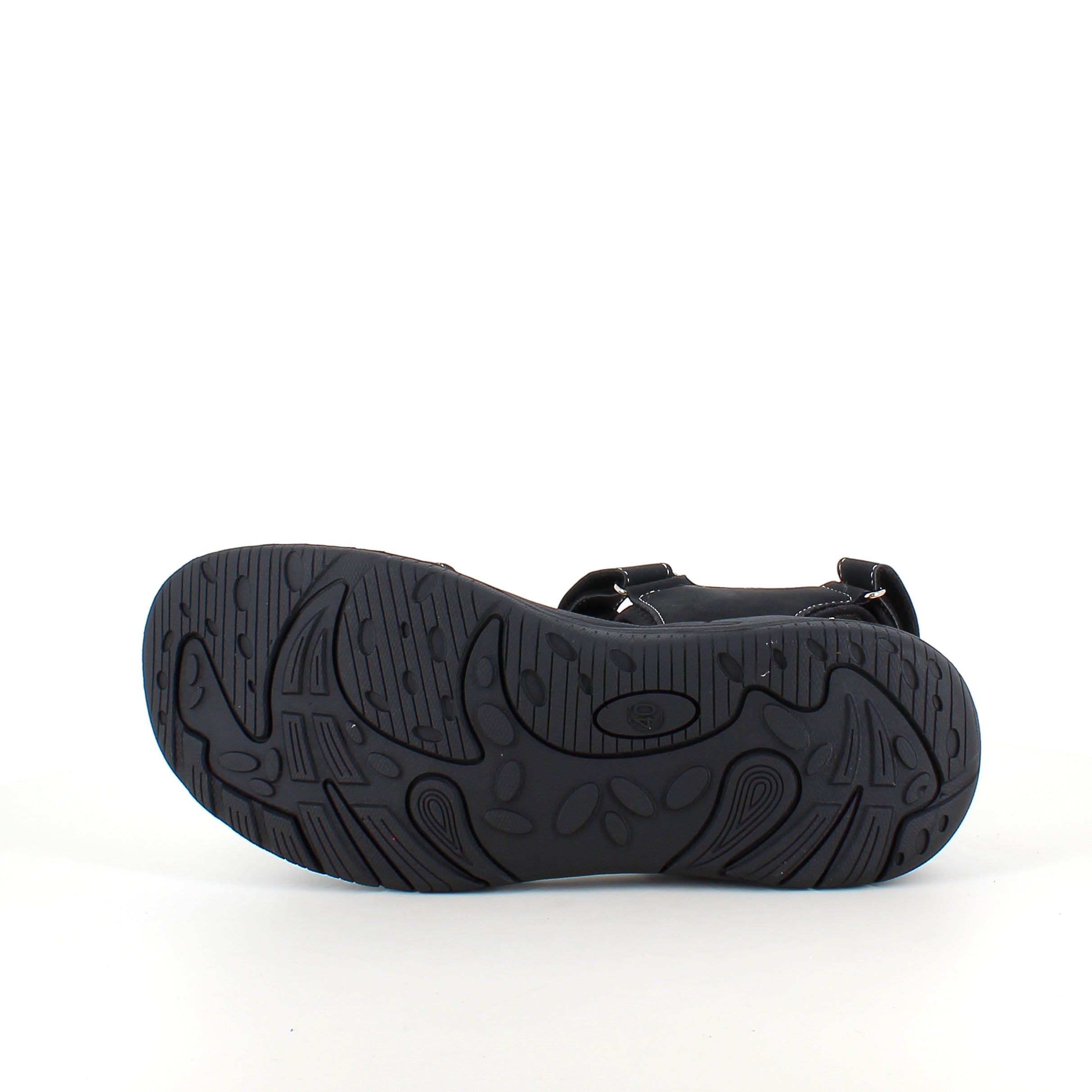 Herresandal med 3 velcroremmer – svart sandal med god bredde