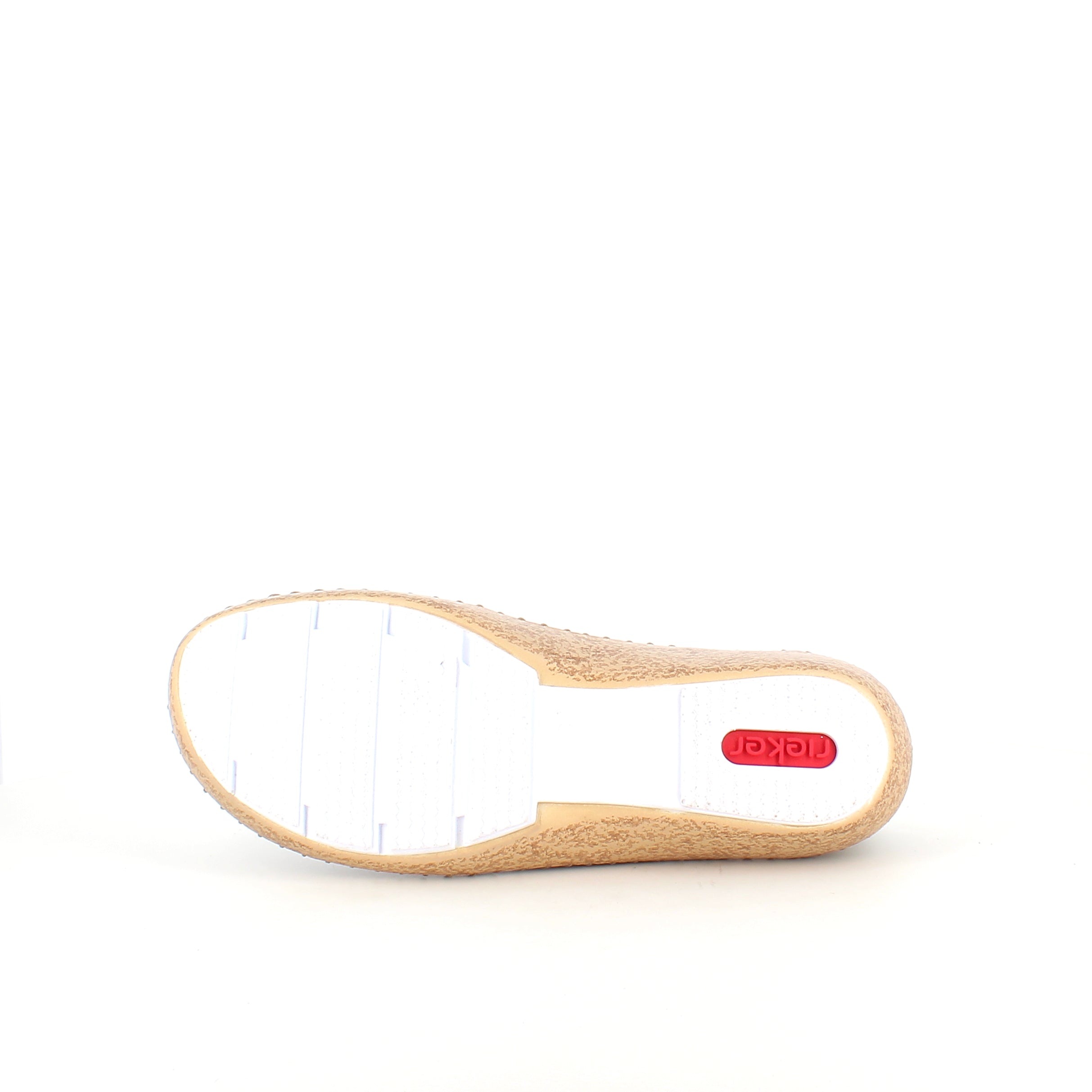 Rieker beige lukket sandal med borrelås og blomstermønster