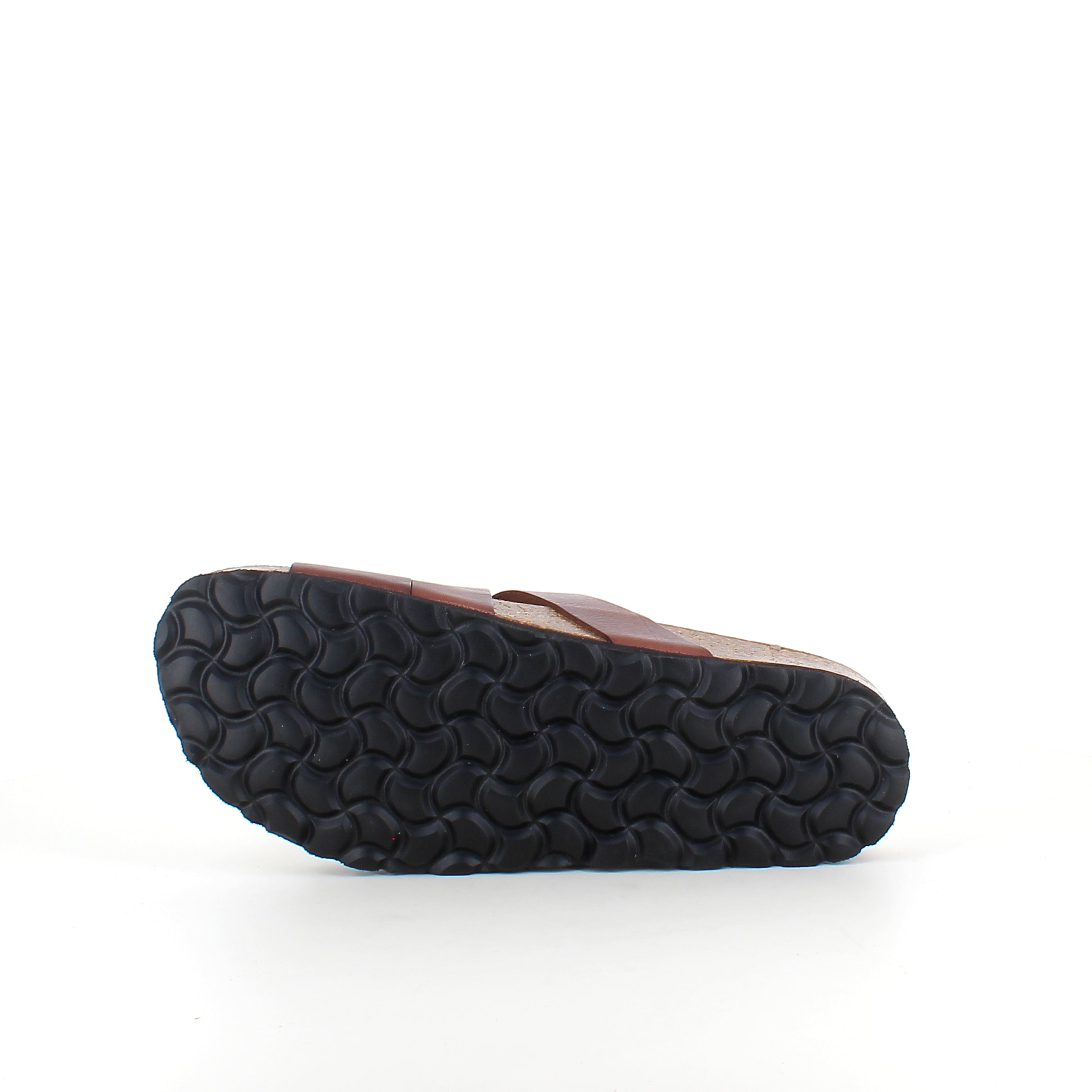 Slip-on sandal i brunt glatt skinn med kryssremmer – komfort & støtte | Sykepleiebutikk.no