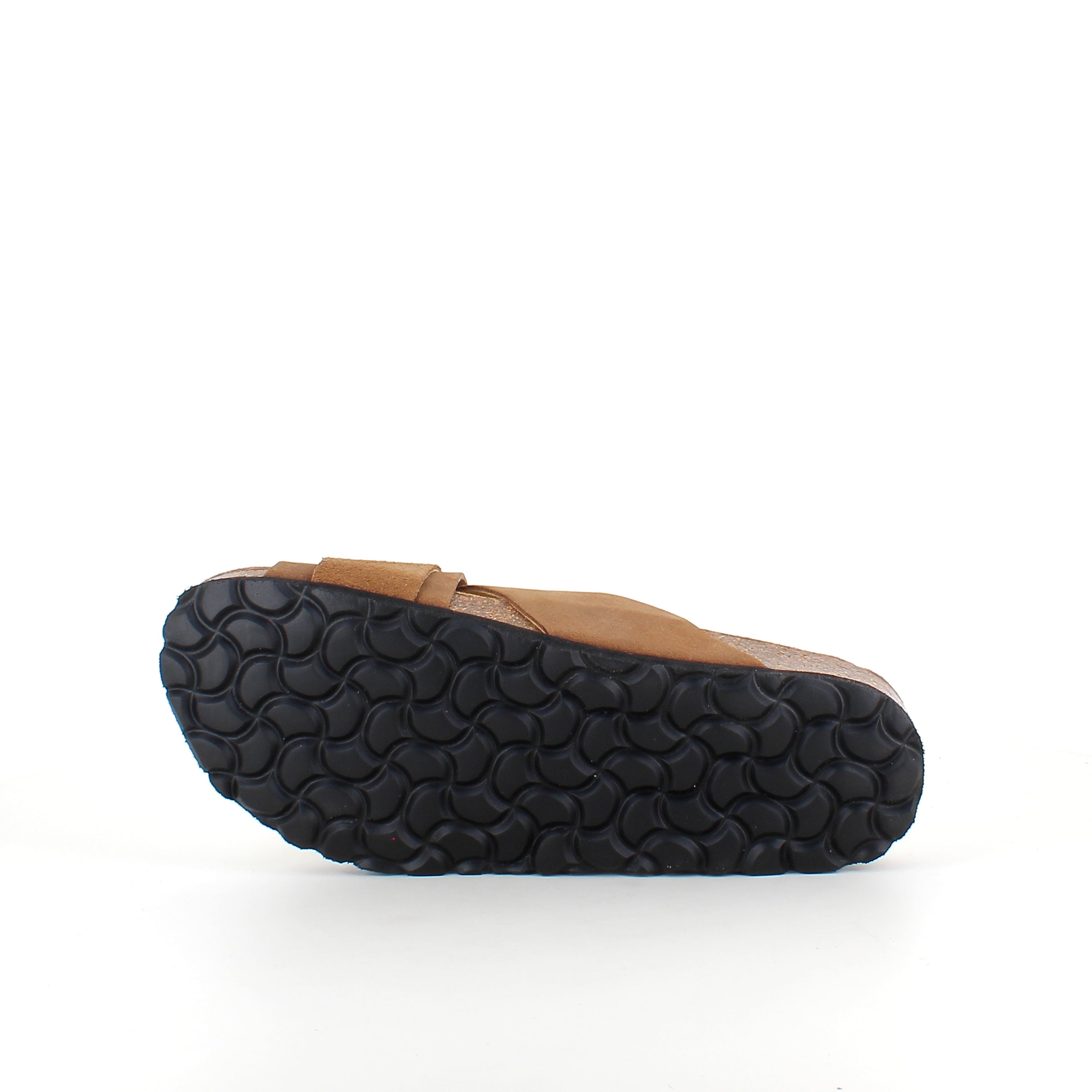 Brun slip-on sandal med dobbel rem – komfortsandal med støtte | Sykepleiebutikk.no