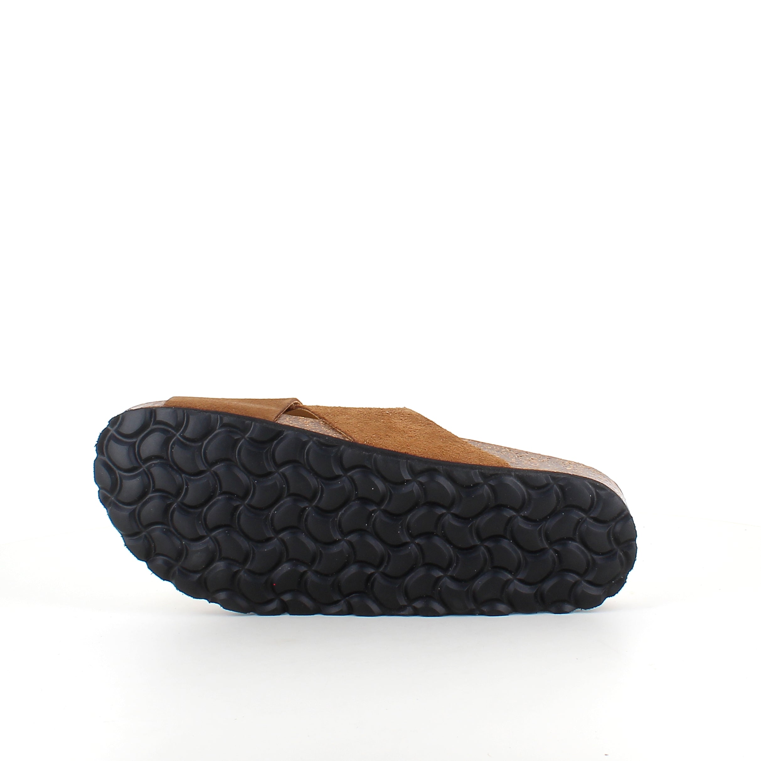 Serraje Roble – brun slip-on sandal med kryssremmer og komfort | Sykepleiebutikk.no