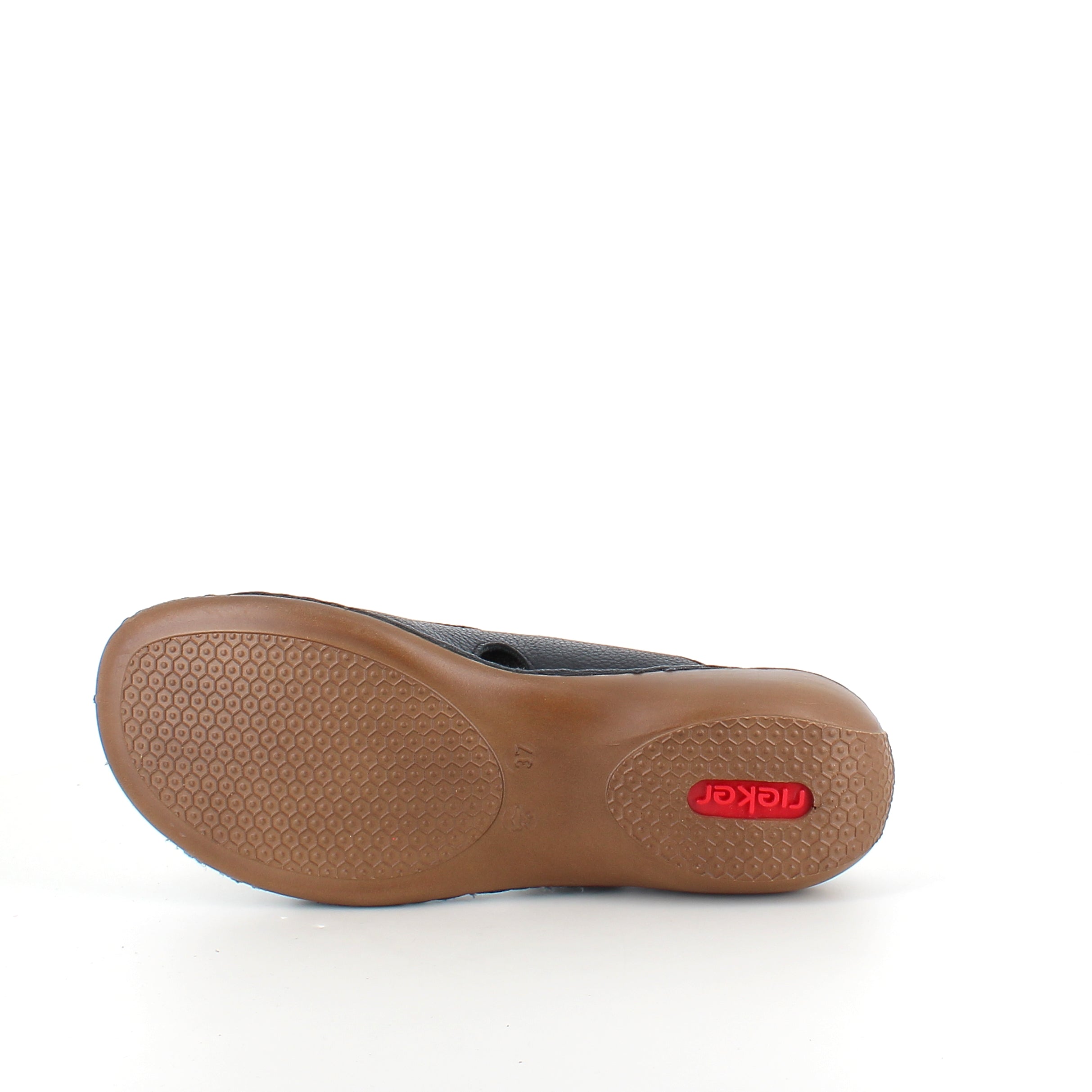 Rieker sandal i svart til dame – elegant slip-on med myk Antistress-komfort