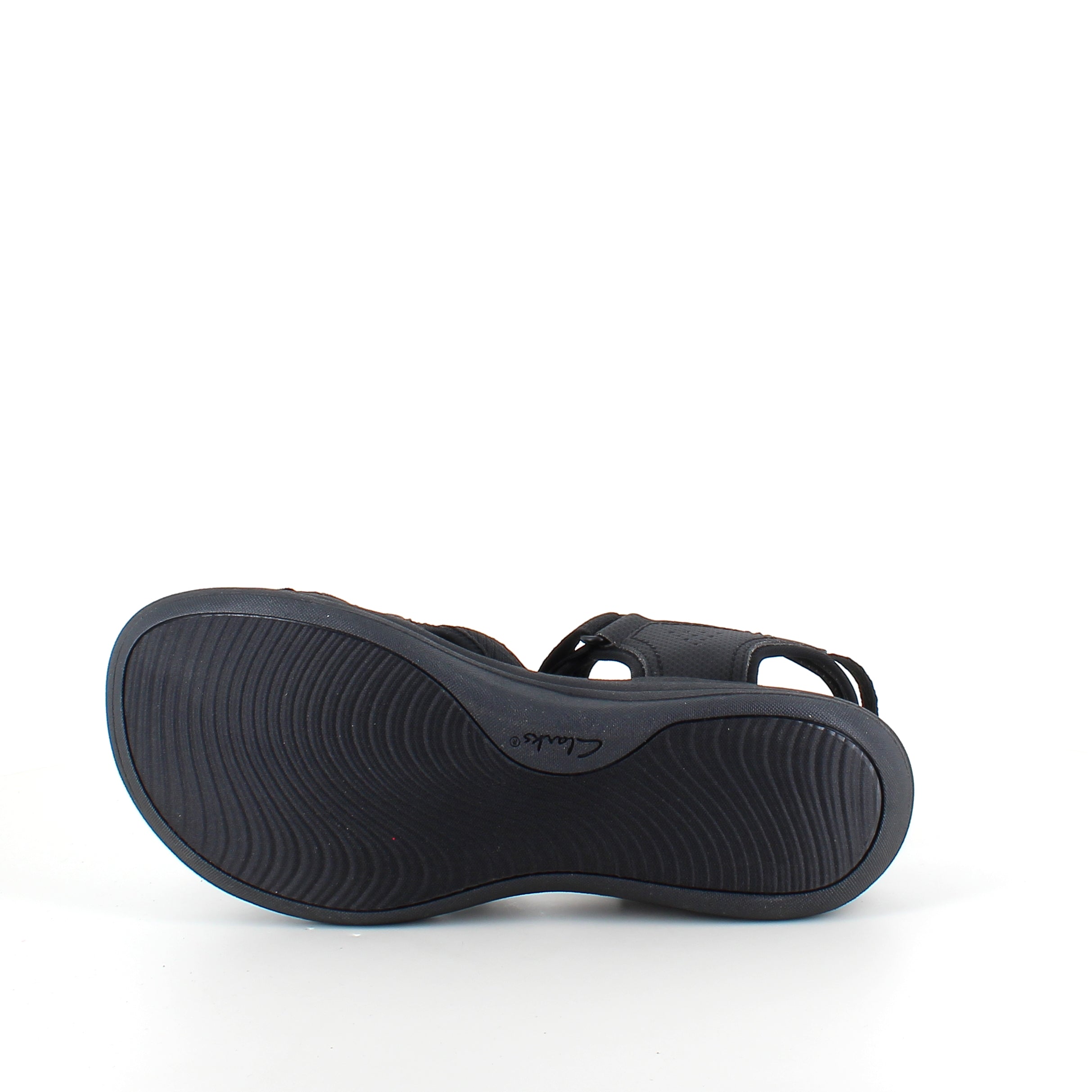 Clarks Cloudsteppers sandal i svart – lett & støtabsorberende komfort for lange dager
