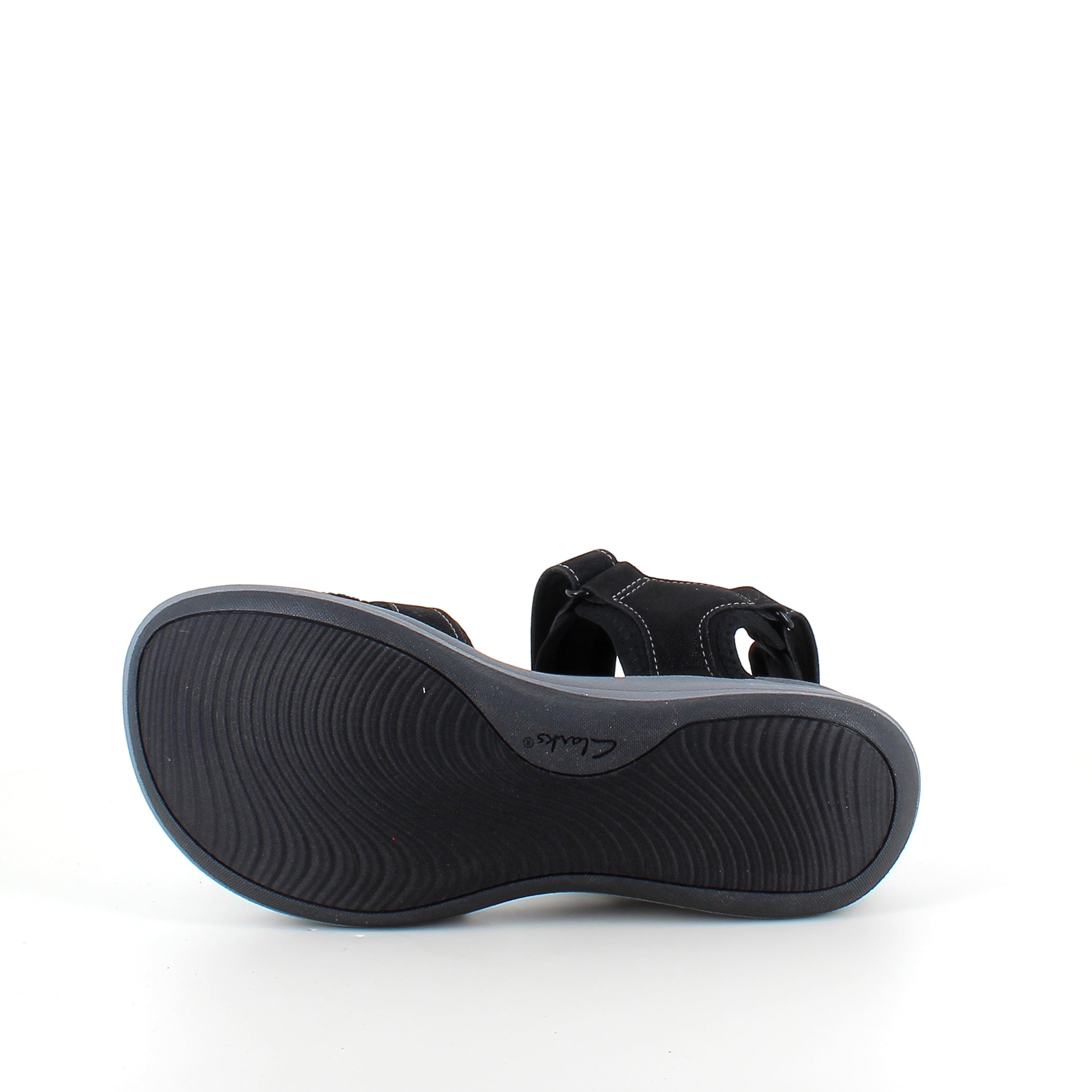 Clarks Cloudsteppers sandal i svart – myk komfort og støtabsorbering hele dagen