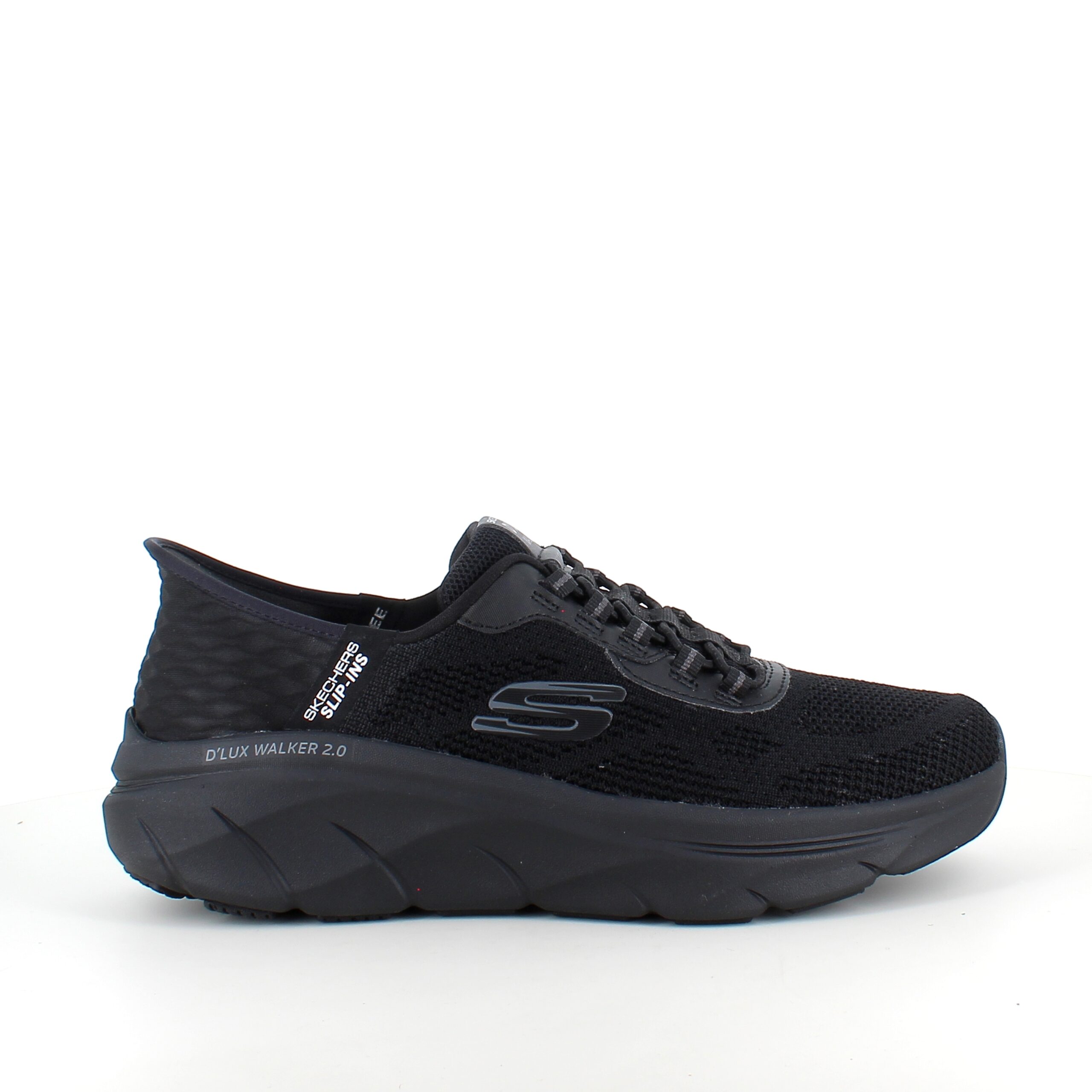 Sorte Skechers Slip-ins med strikket overdel og elastisk snøring