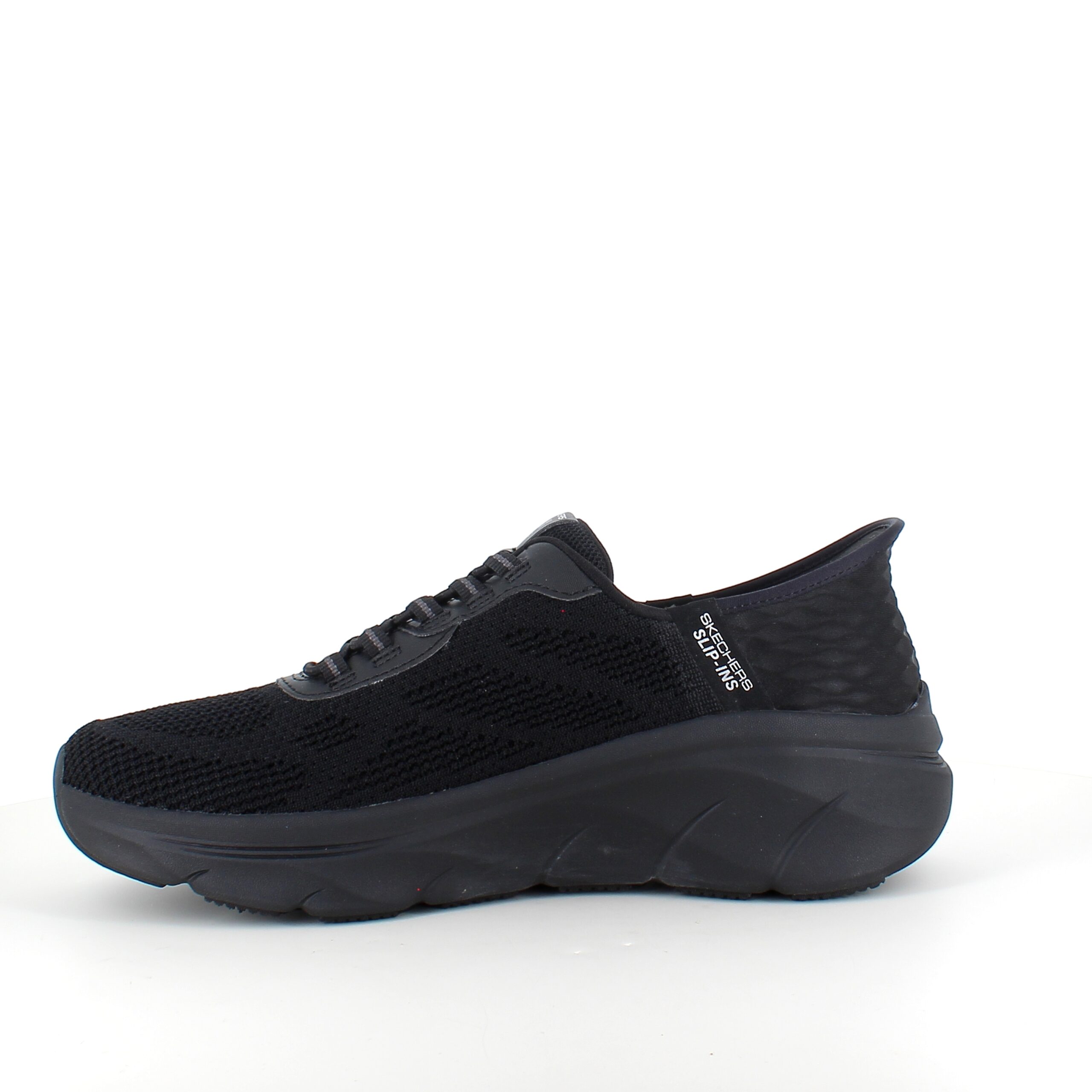 Sorte Skechers Slip-ins med strikket overdel og elastisk snøring
