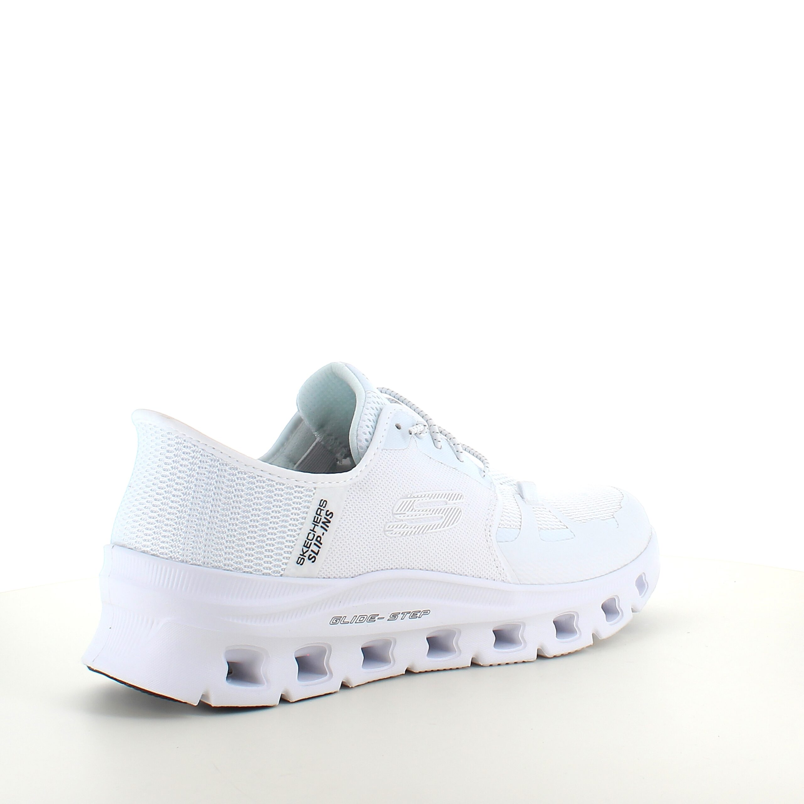 Hvite Skechers Slip-Ins-sko med god støtdemping