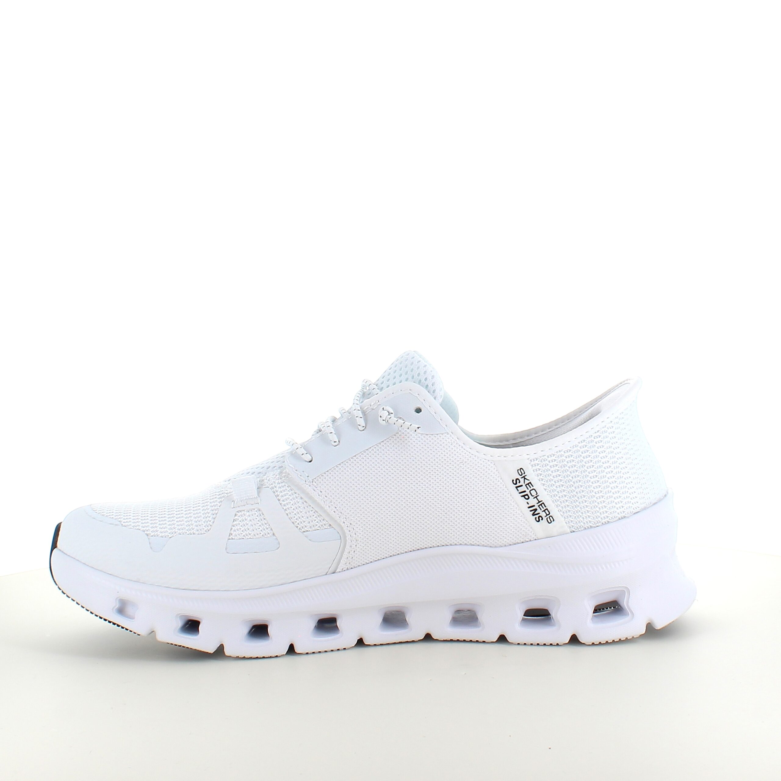 Hvite Skechers Slip-Ins-sko med god støtdemping