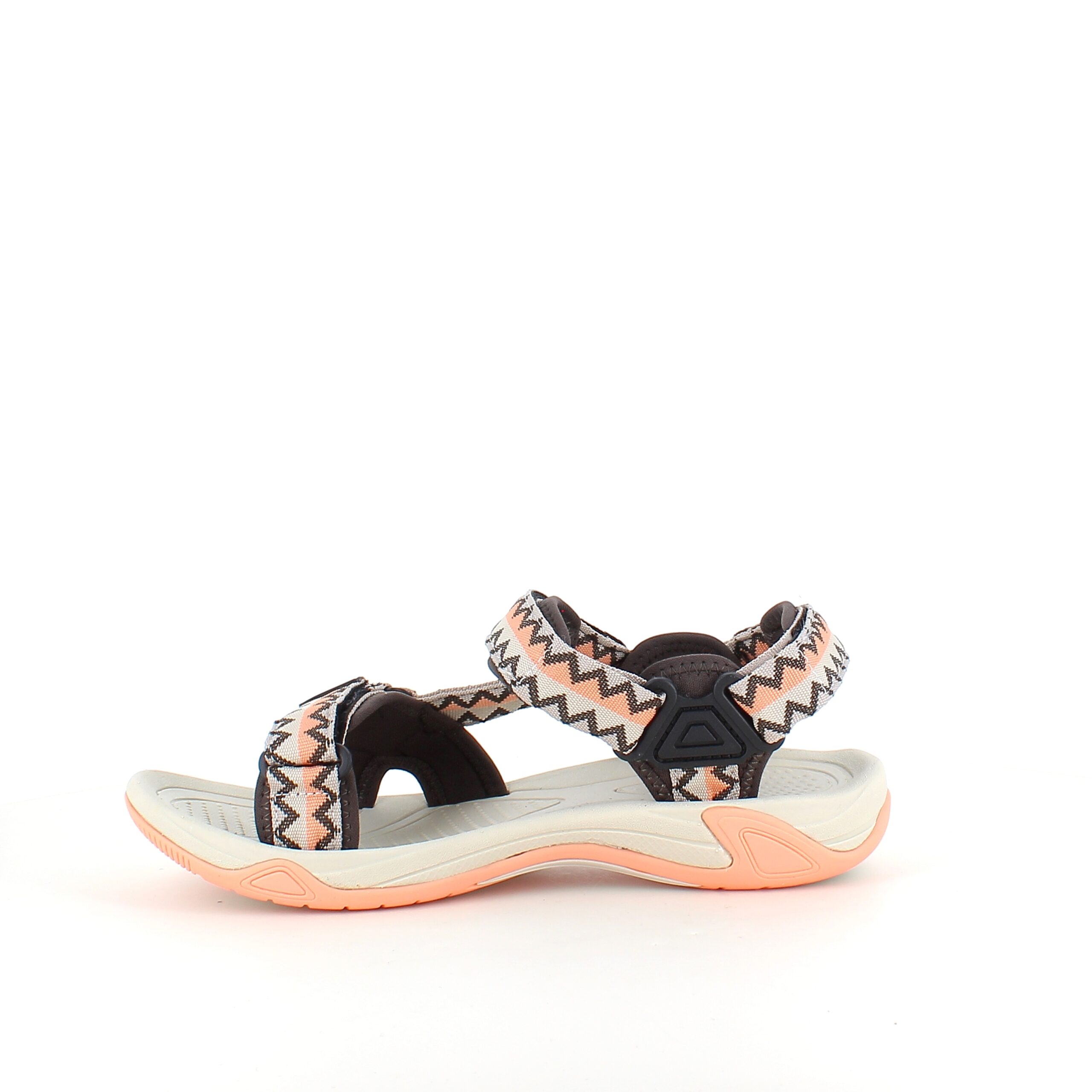 Lett sandal fra CMP i korall og sand – komfortabel og justerbar med zigzag-detaljer
