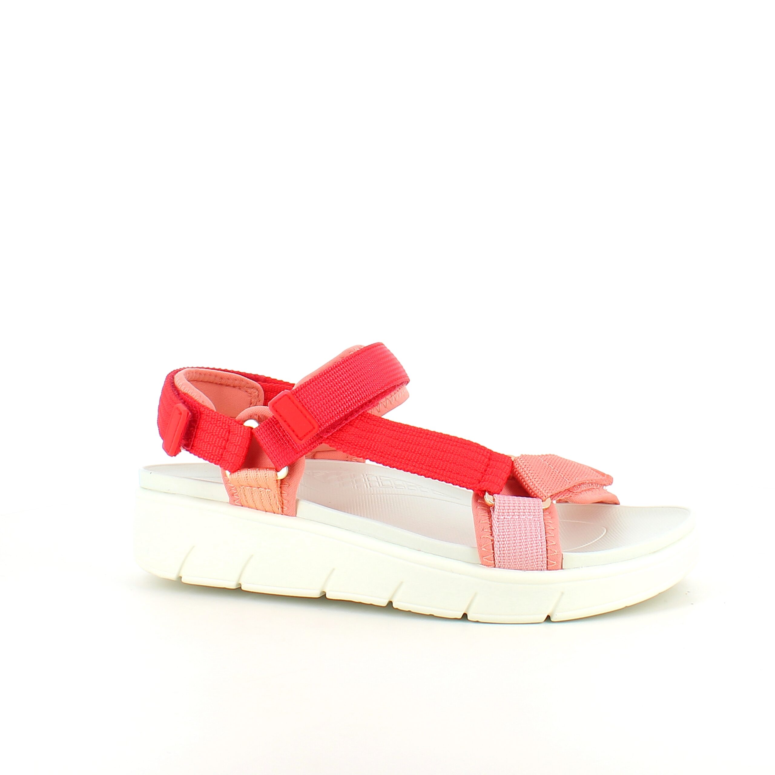 Green Comfort sandal i rød fargekombinasjon