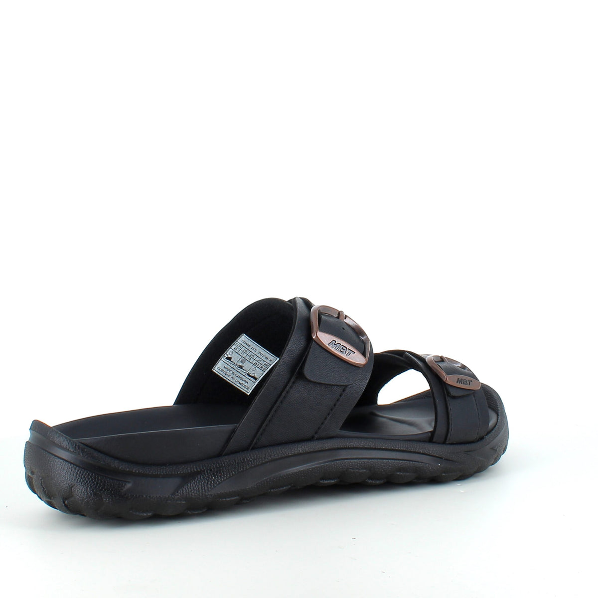 Sort herre slip-on sandal fra MBT med ergonomisk fotseng