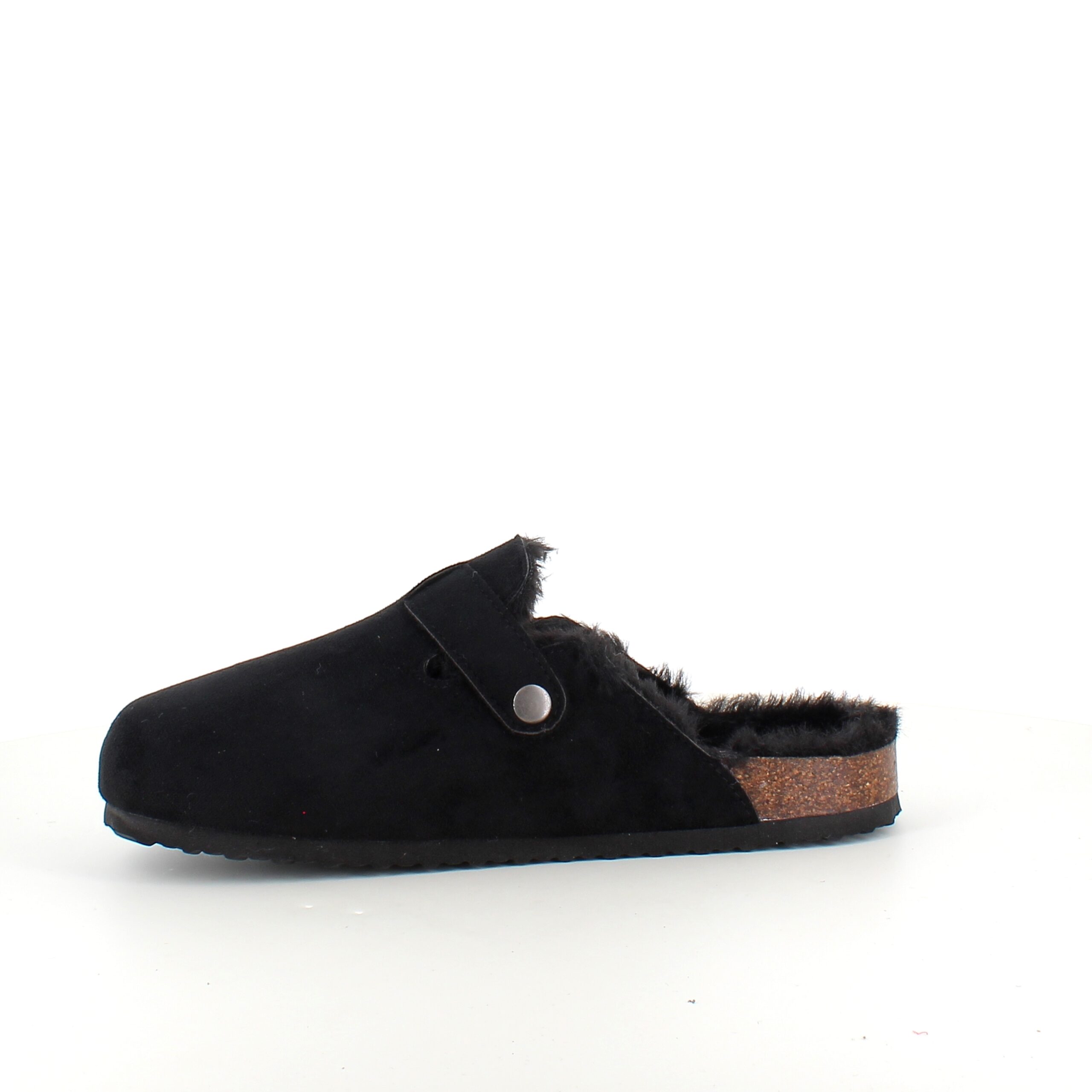 Svart slip-on hjemmesko
