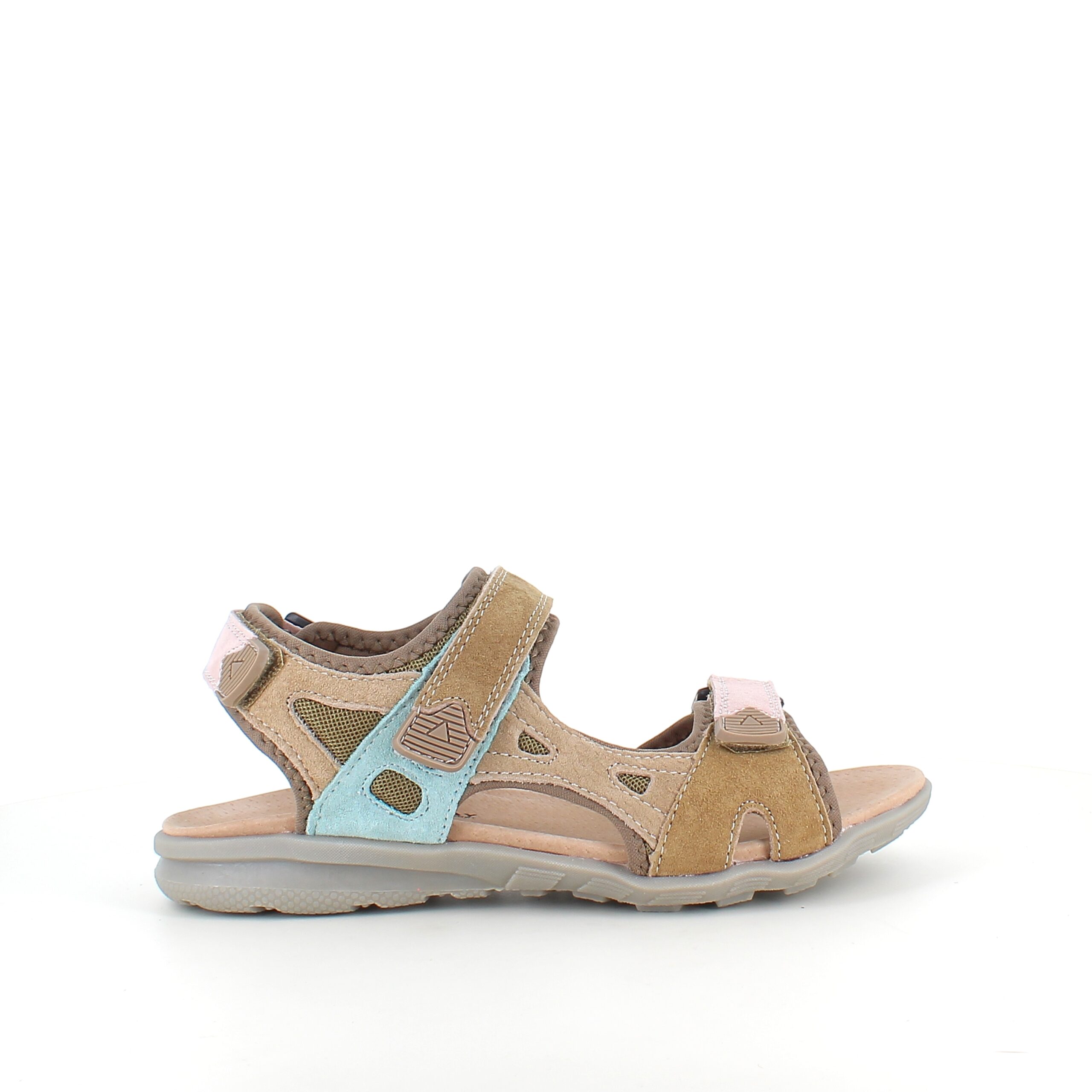 Fargerik sporty sandal med borrelås i pastelltoner – ergonomisk komfort & feminin stil