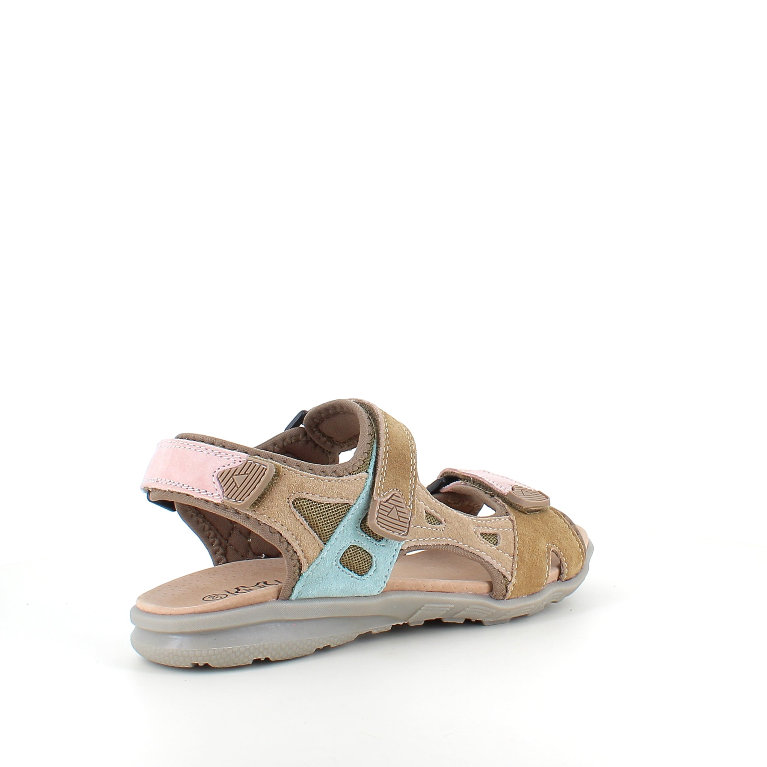 Fargerik sporty sandal med borrelås i pastelltoner – ergonomisk komfort & feminin stil