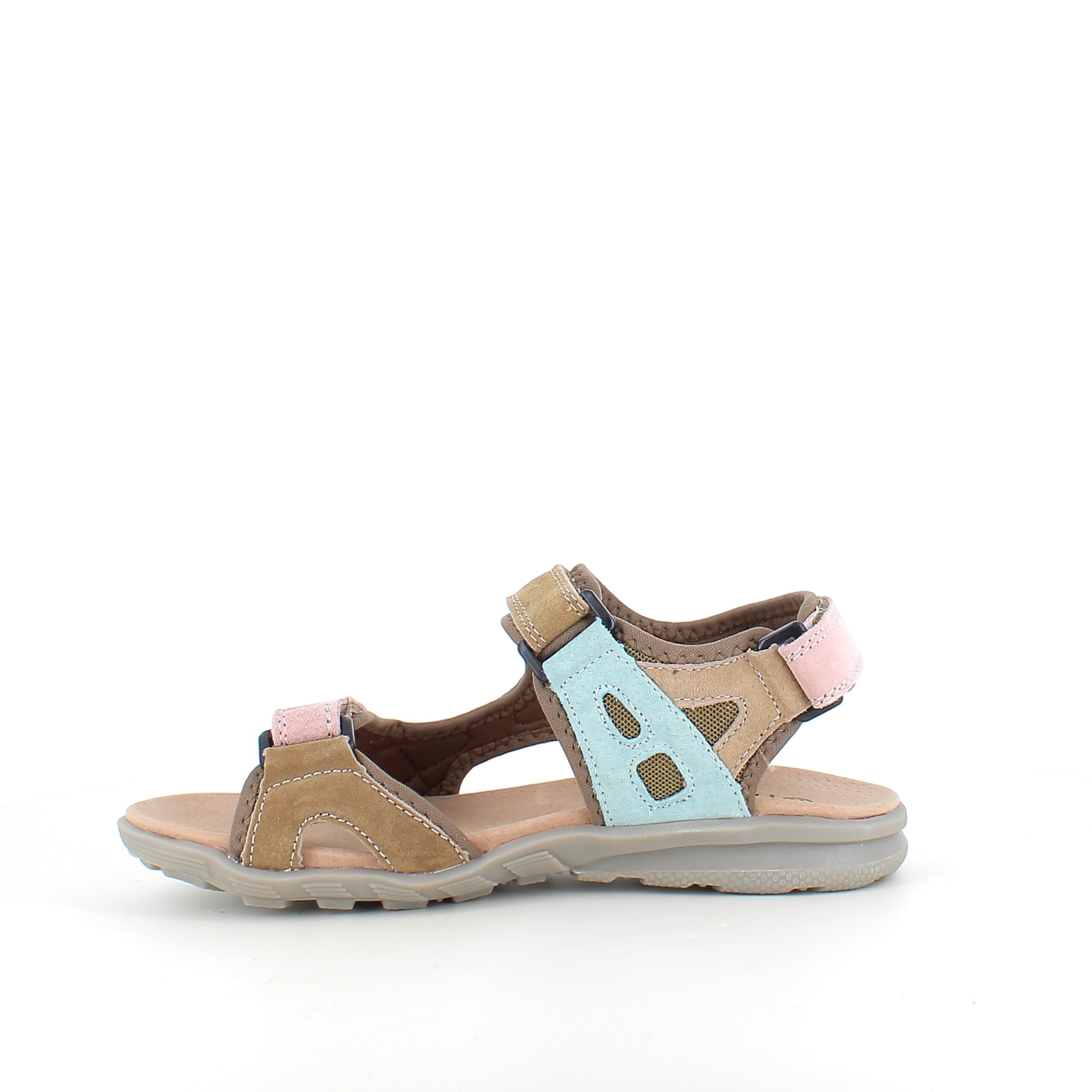 Fargerik sporty sandal med borrelås i pastelltoner – ergonomisk komfort & feminin stil