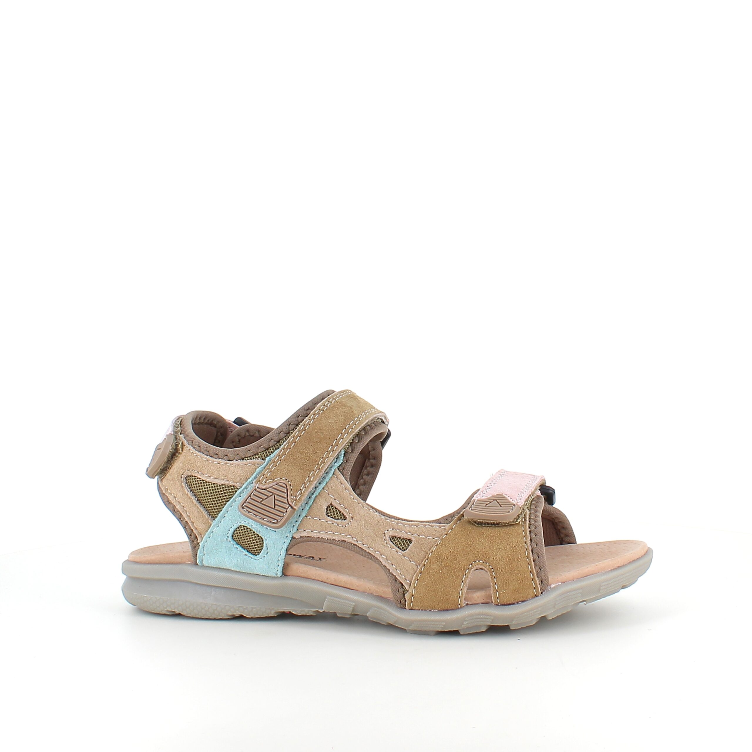 Fargerik sporty sandal med borrelås i pastelltoner – ergonomisk komfort & feminin stil