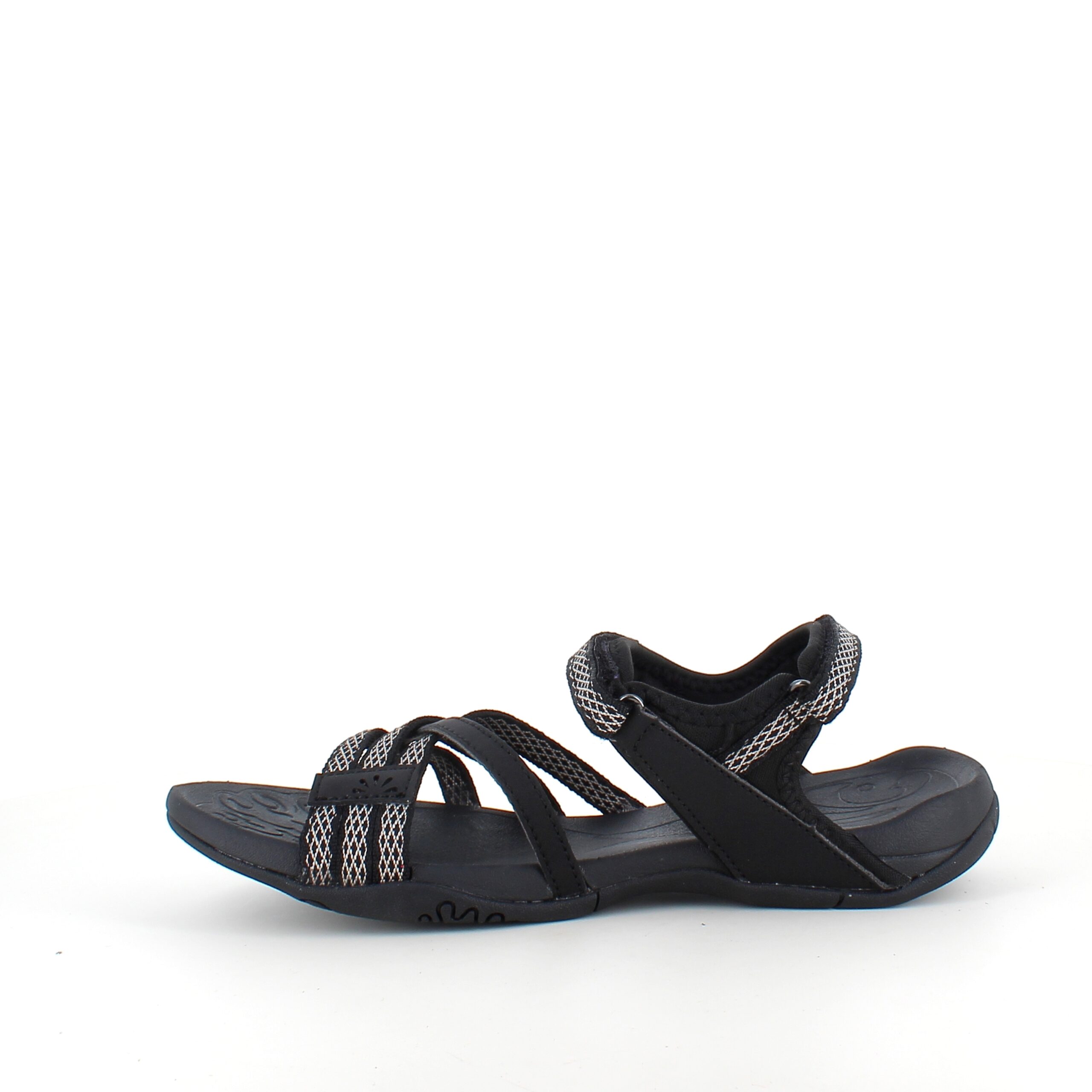 Flott svart sporty lettvektsandal med svangstøtte