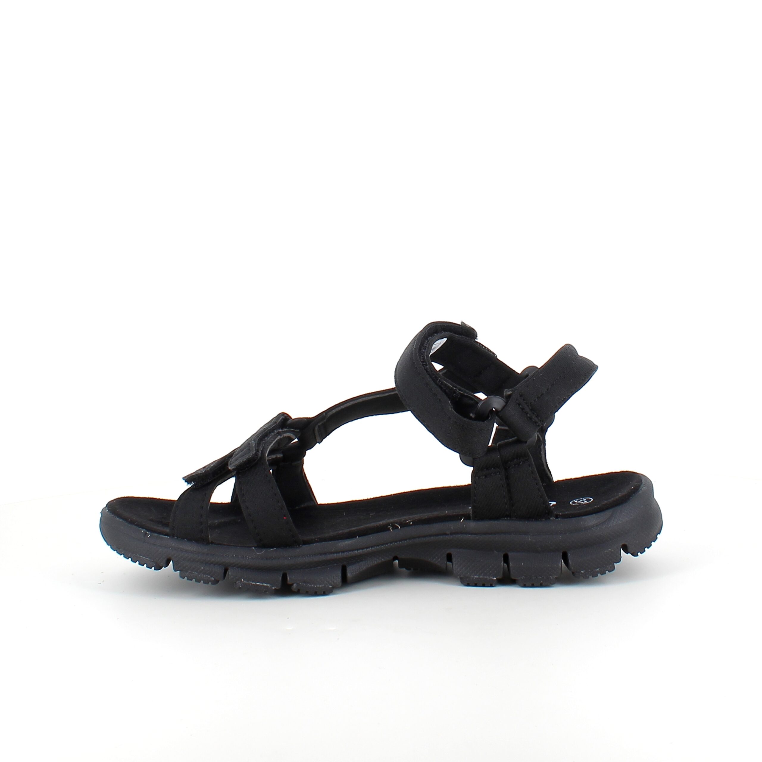 Lett sandal i svart med justerbare remmer