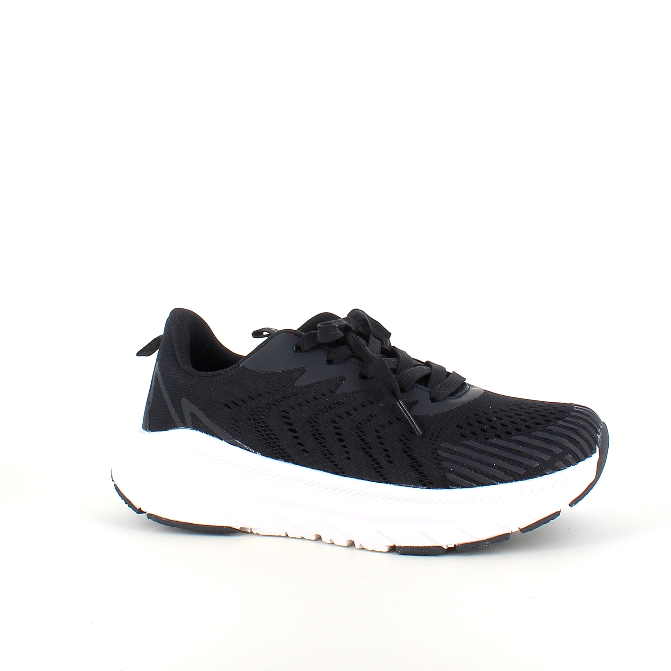 Endurance svart sneaker med hvit såle – pustende komfort & støtdemping