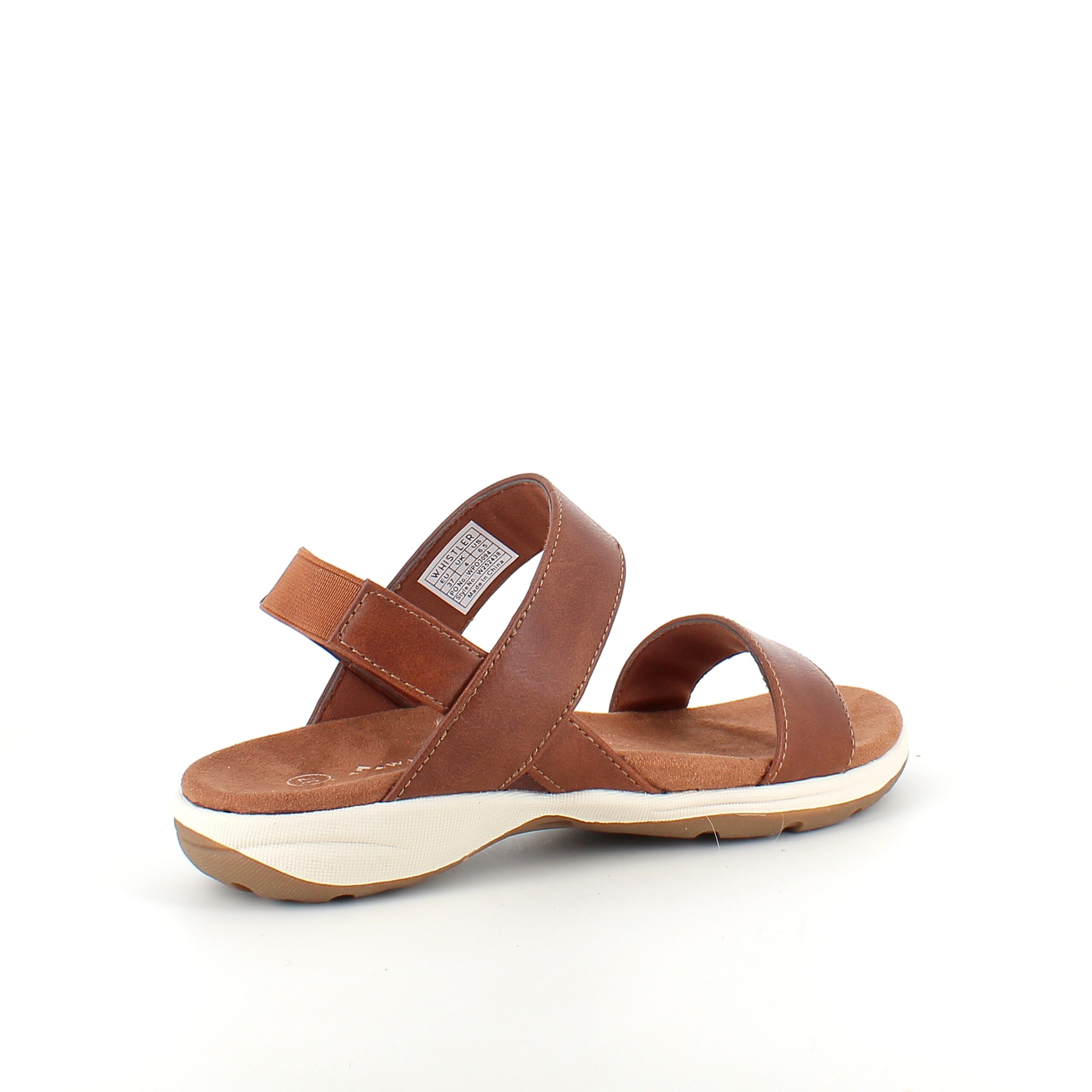 Brun Whistler-sandal med svangstøtte og elastisk hælreim