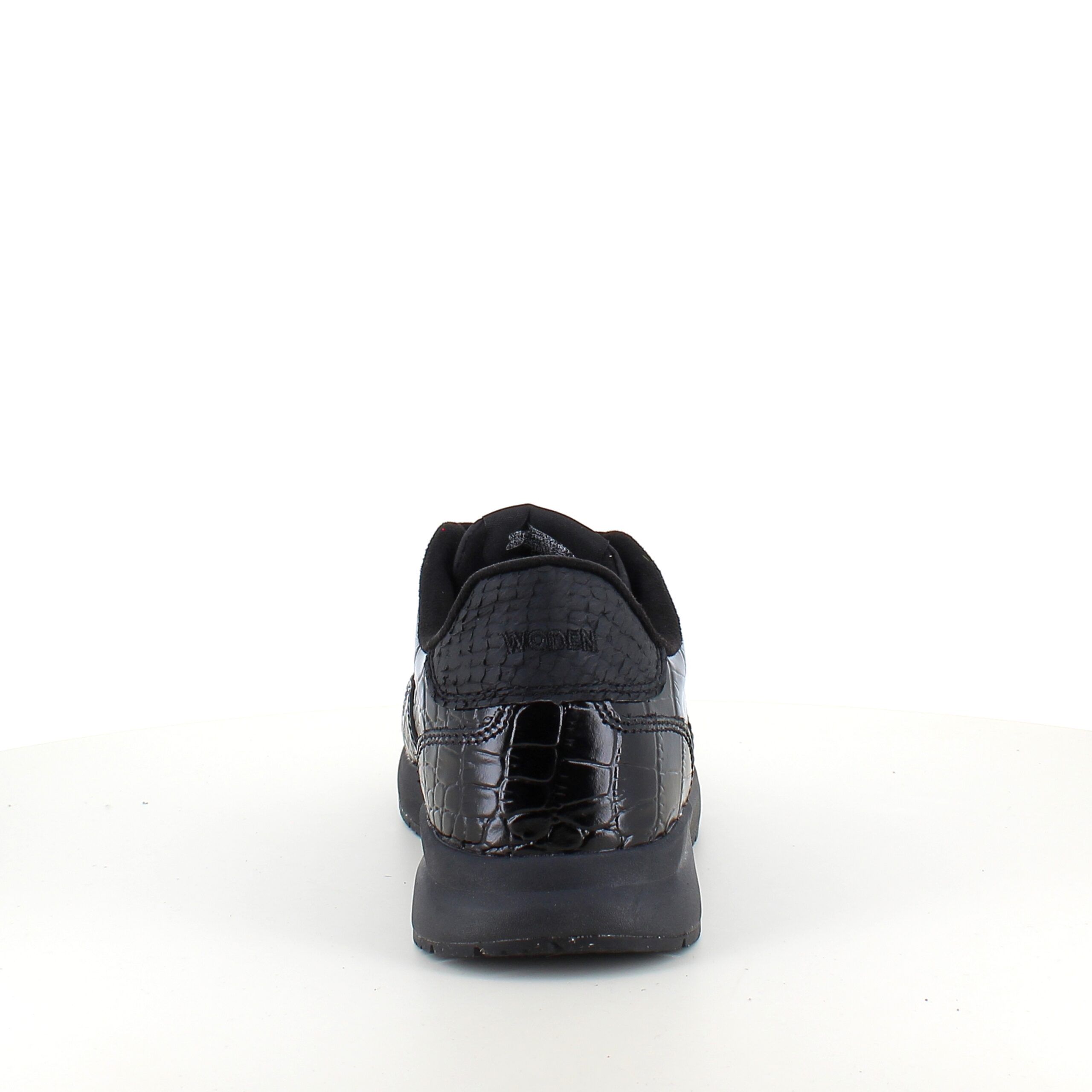 Svart Woden-sneaker i krokodillelook