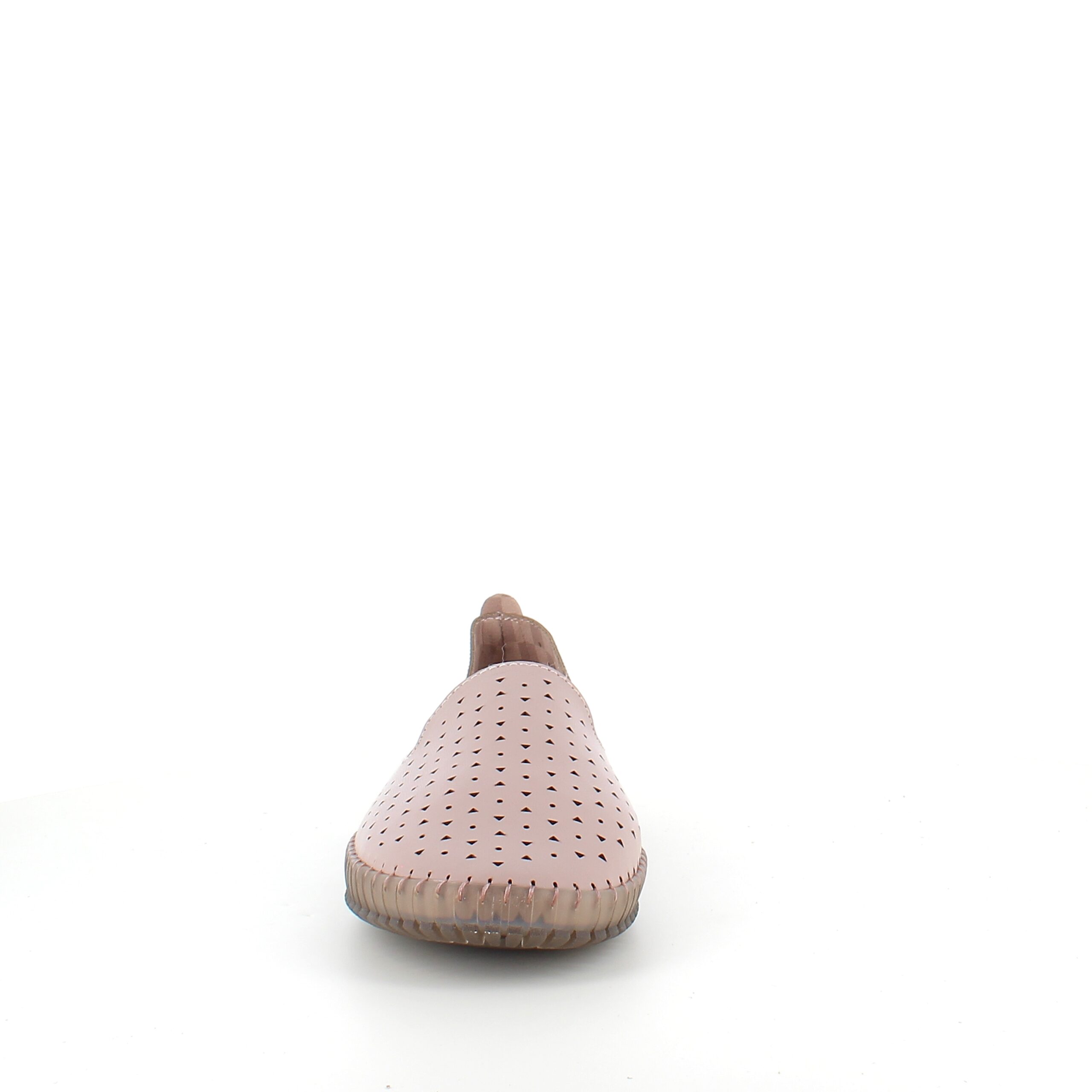 Beige ballerinasko med fint perforert mønster