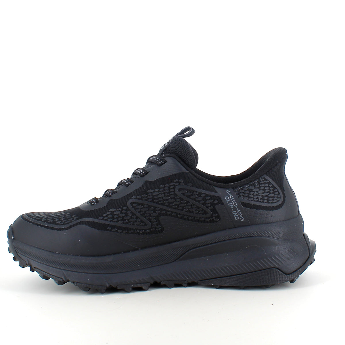 Svart Skechers Slip-ins Switch Back – vanntett sko med Memory Foam og enkel påkledning