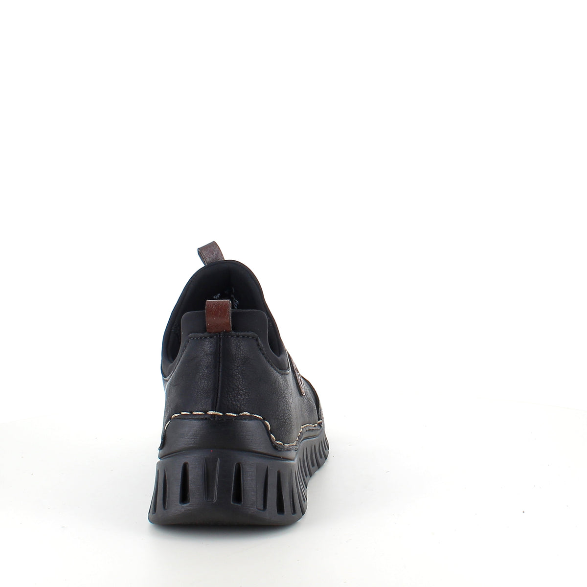 Rieker sko til dame i svart – fleksibel slip-on-komfort